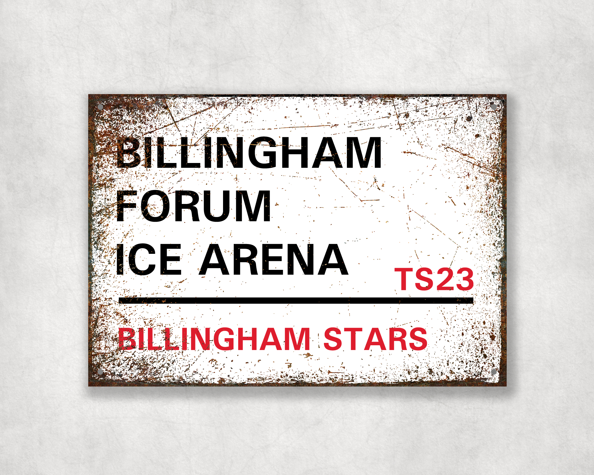 Billingham Stars Ice Hockey Metal Street Sign