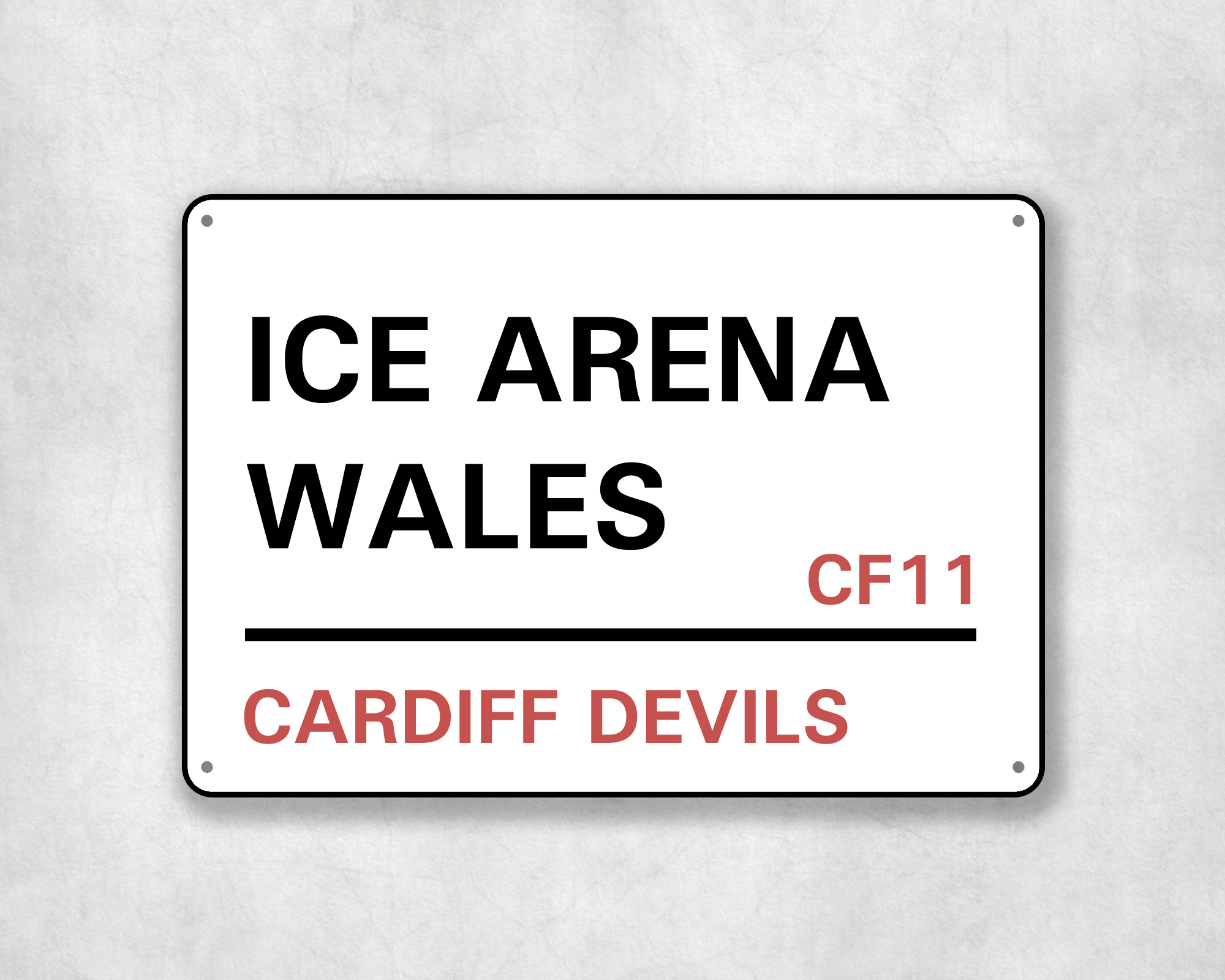 Cardiff Devils Ice Hockey Metal Street Sign