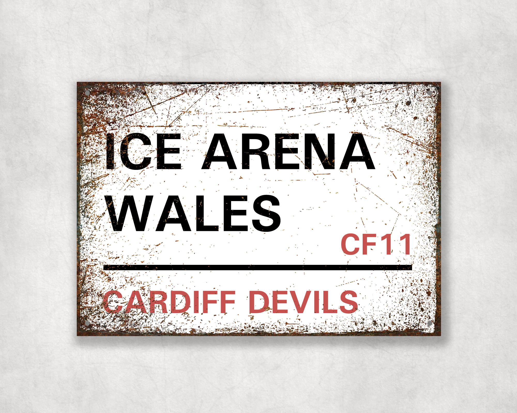 Cardiff Devils Ice Hockey Metal Street Sign