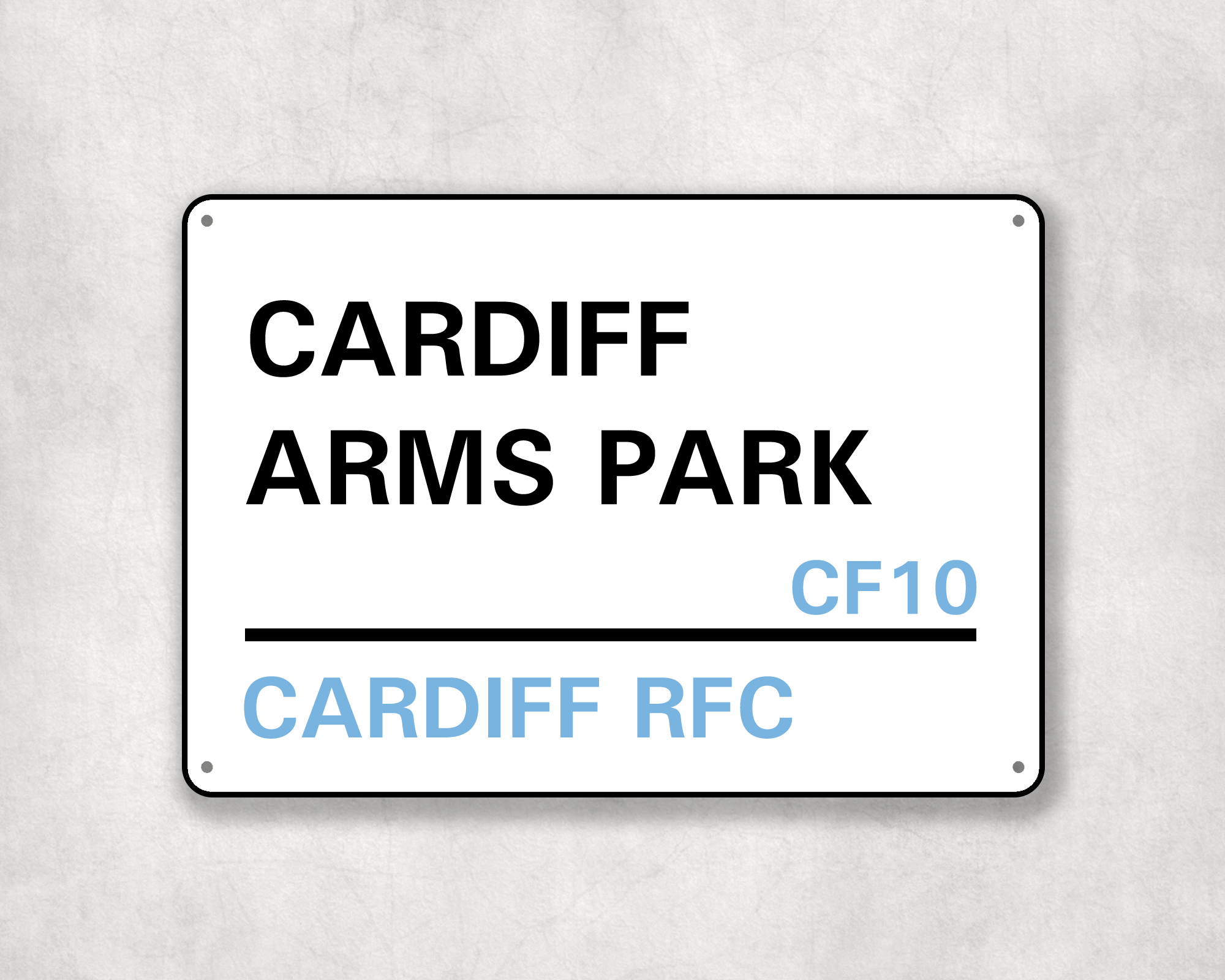 Cardiff Rugby Metal Street Sign