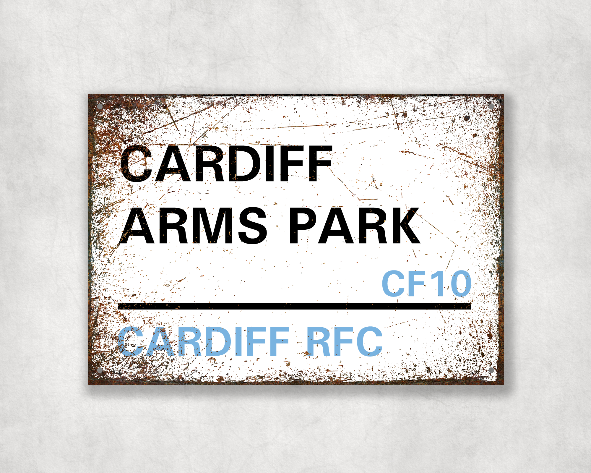 Cardiff Rugby Metal Street Sign