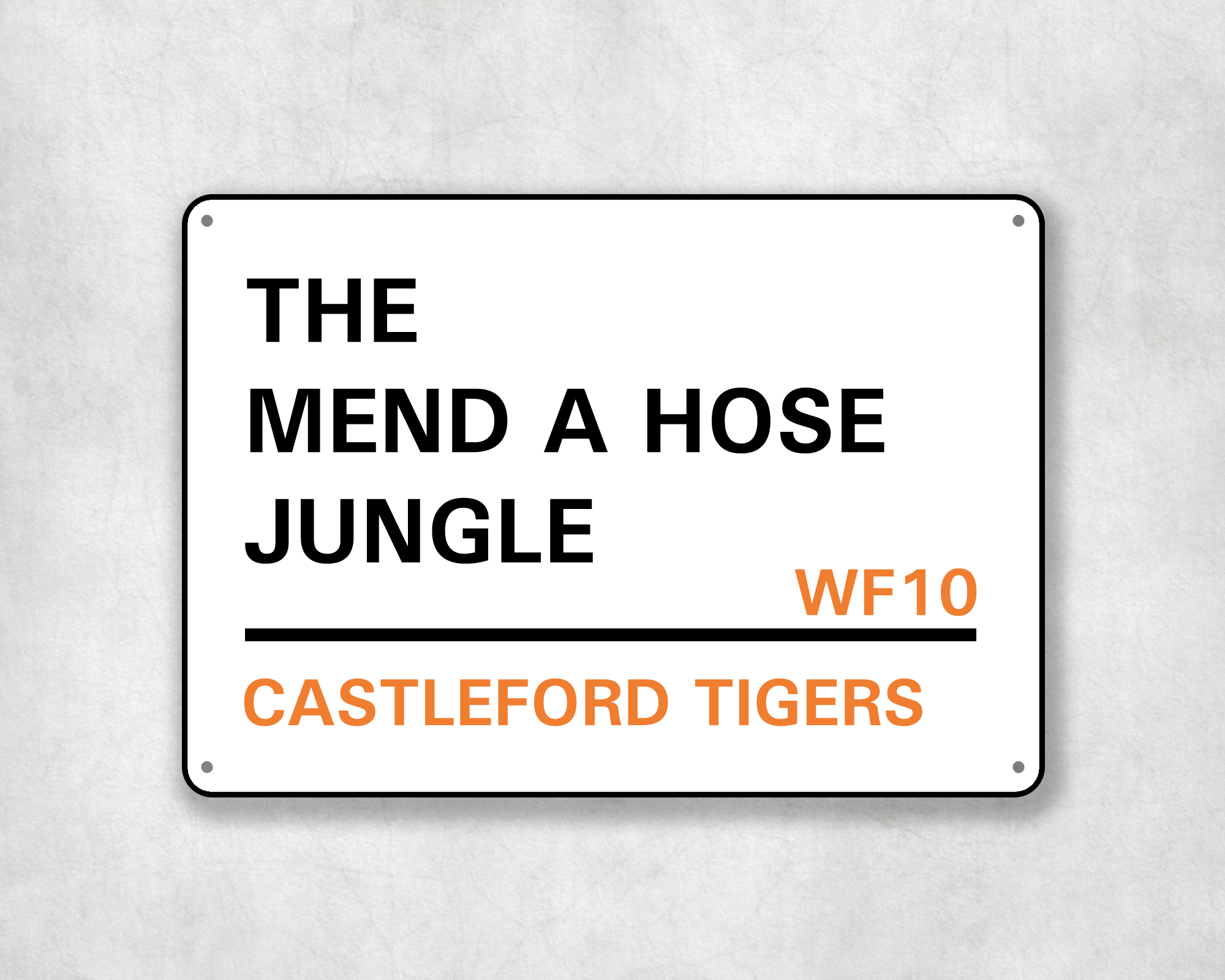 Castleford Tigers Rugby Metal Street Sign