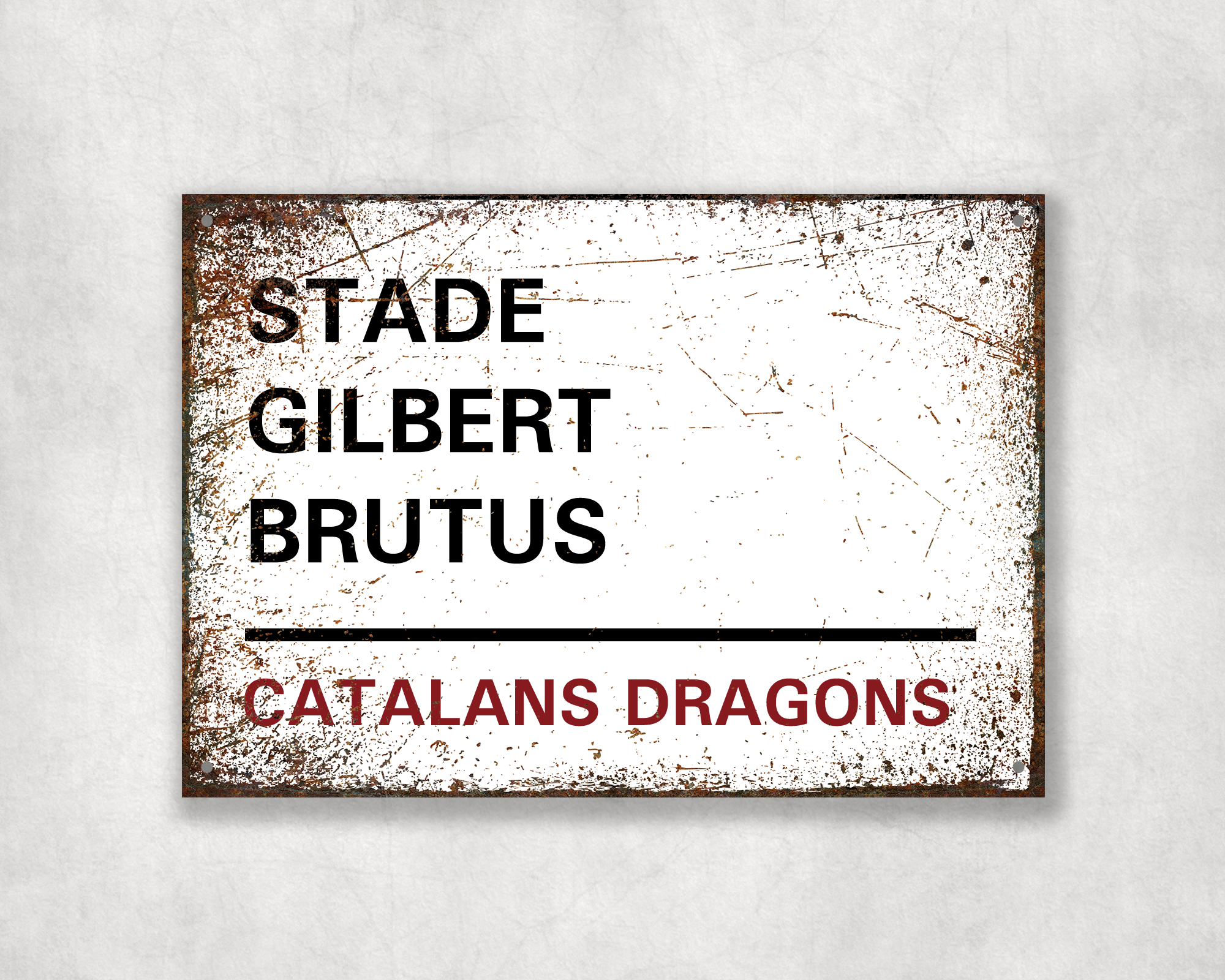 Catalans Dragons Rugby Metal Street Sign