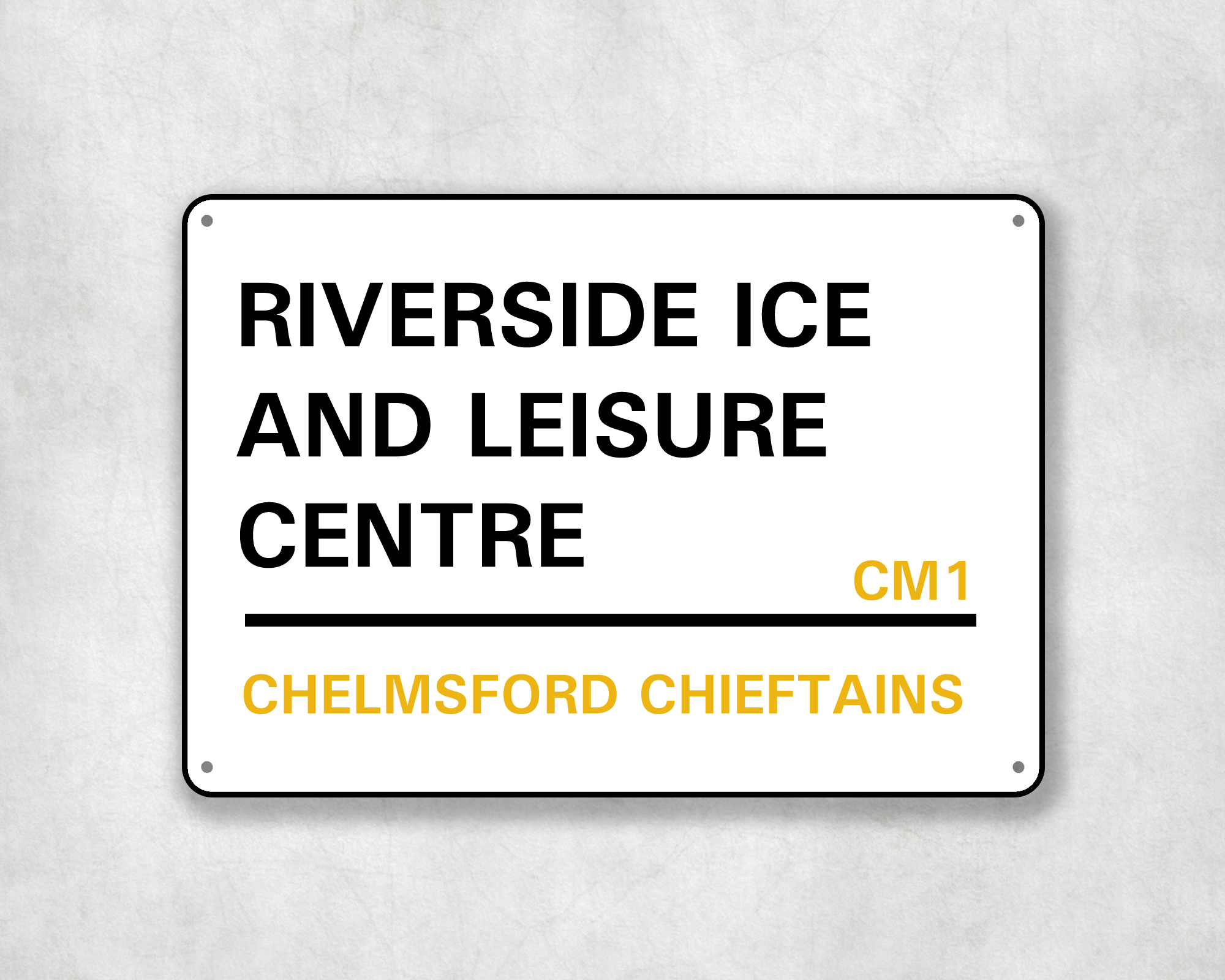 Chelmsford Chieftains Ice Hockey Metal Street Sign