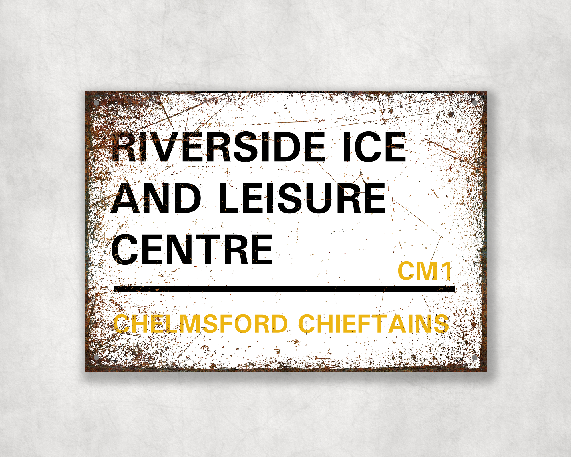 Chelmsford Chieftains Ice Hockey Metal Street Sign