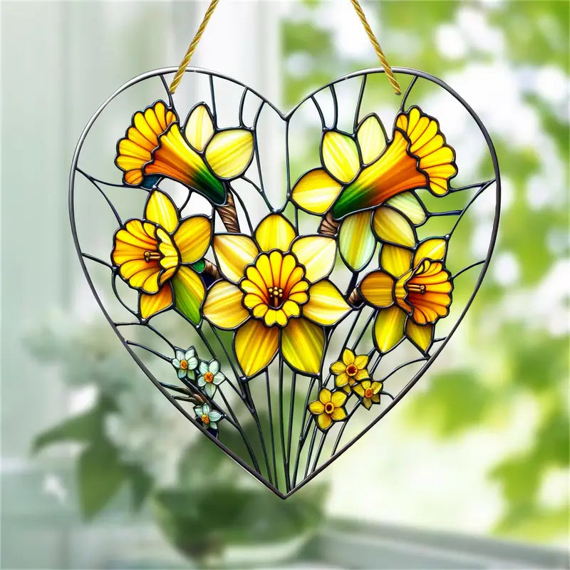 Heart-Shaped Suncatcher Acrylic Hanging Ornament