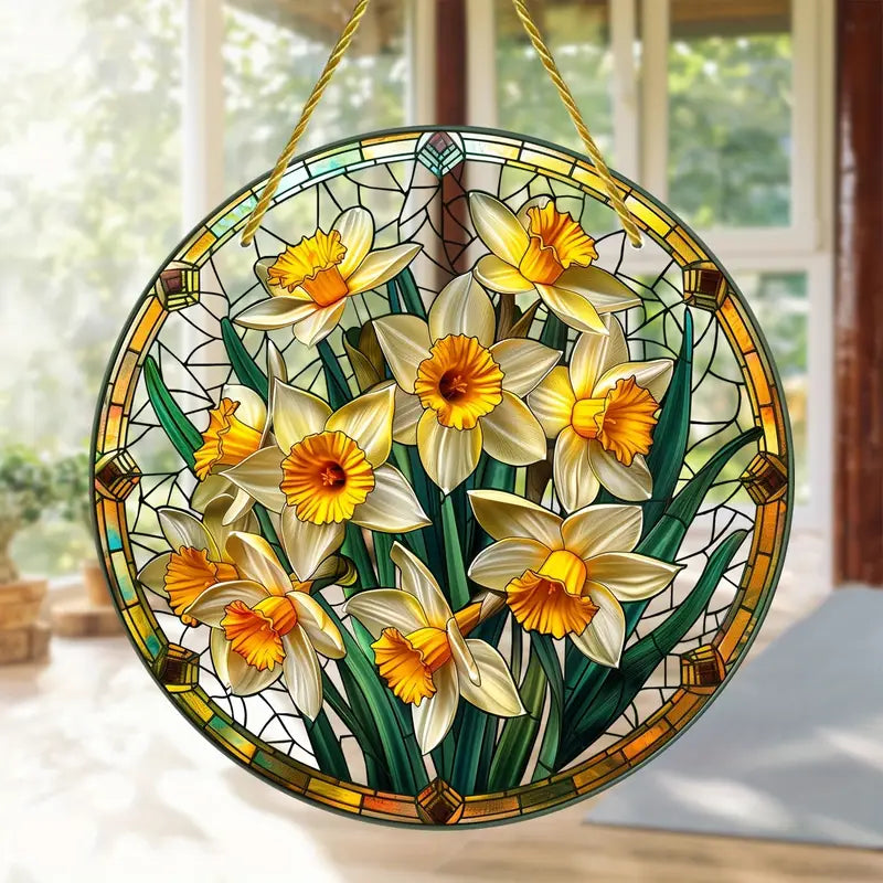 Daffodil Acrylic Stained Glass Effect Suncatcher