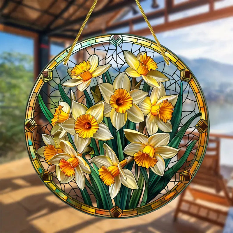 Daffodil Acrylic Stained Glass Effect Suncatcher