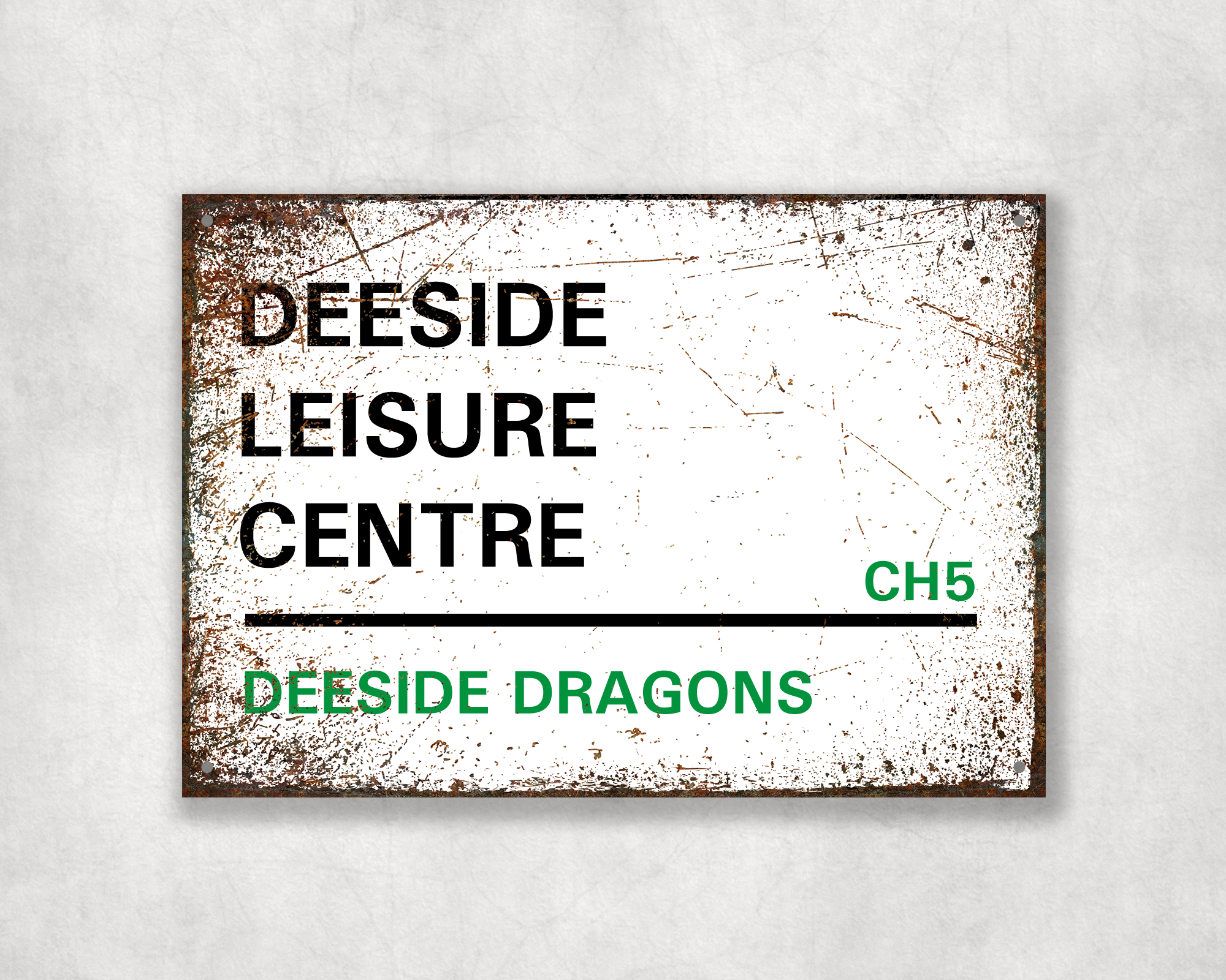 Deeside Dragons Ice Hockey Metal Street Sign