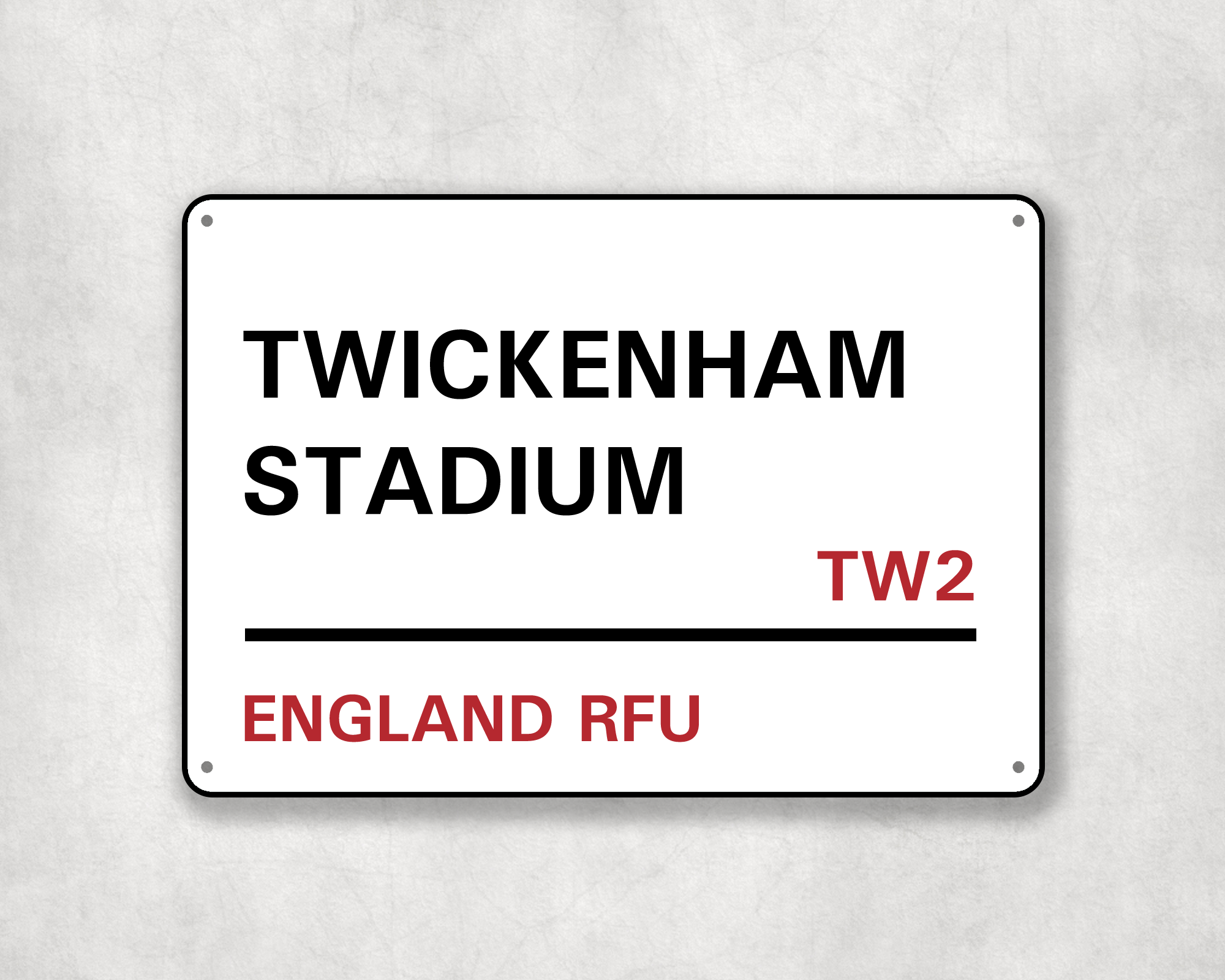 England Rugby Metal Street Sign