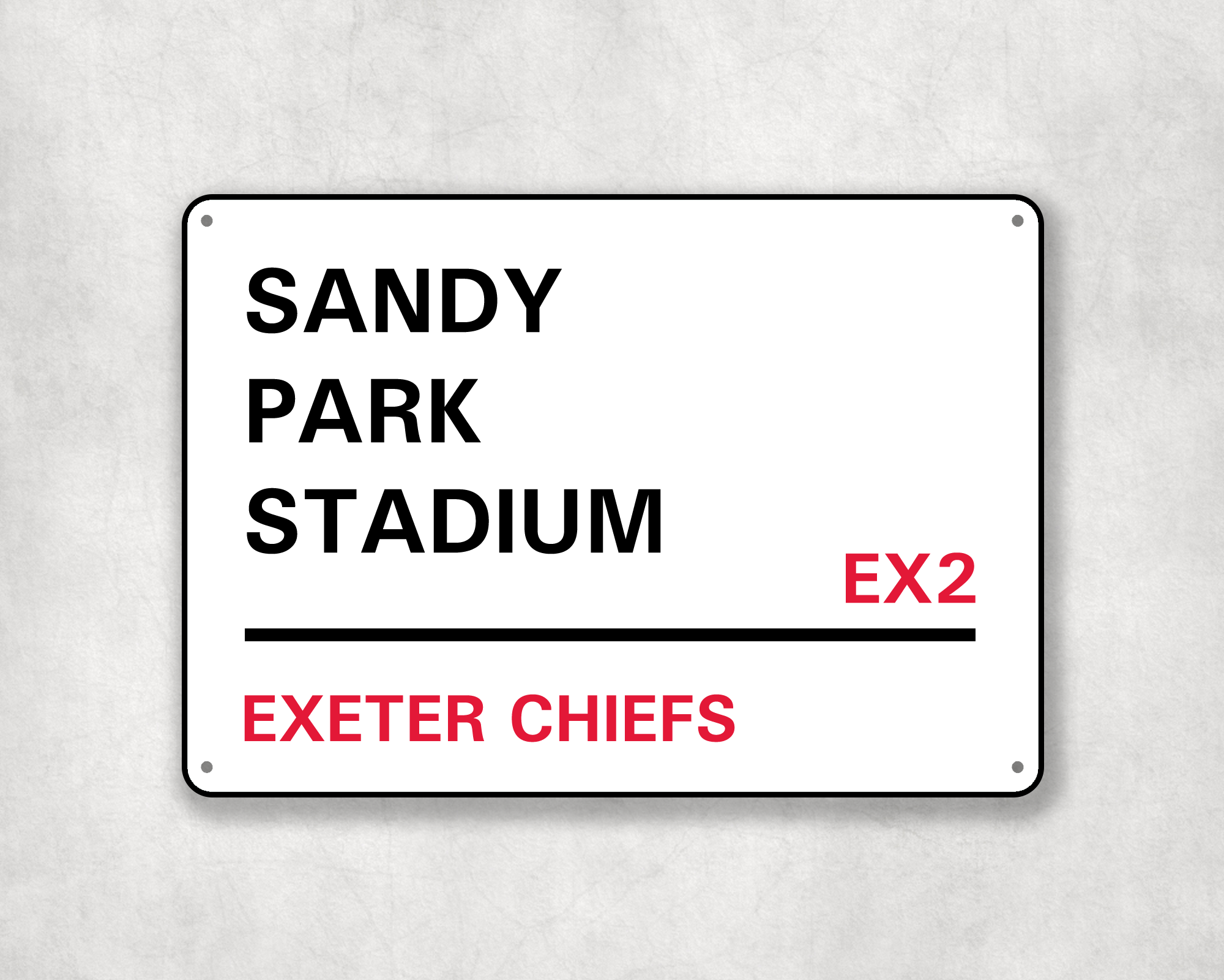 Exeter Chiefs Rugby Metal Street Sign