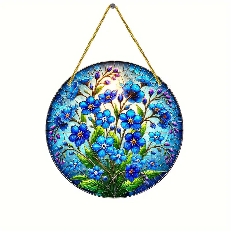 Blue Forget Me Not Suncatcher Acrylic Hanging Ornament