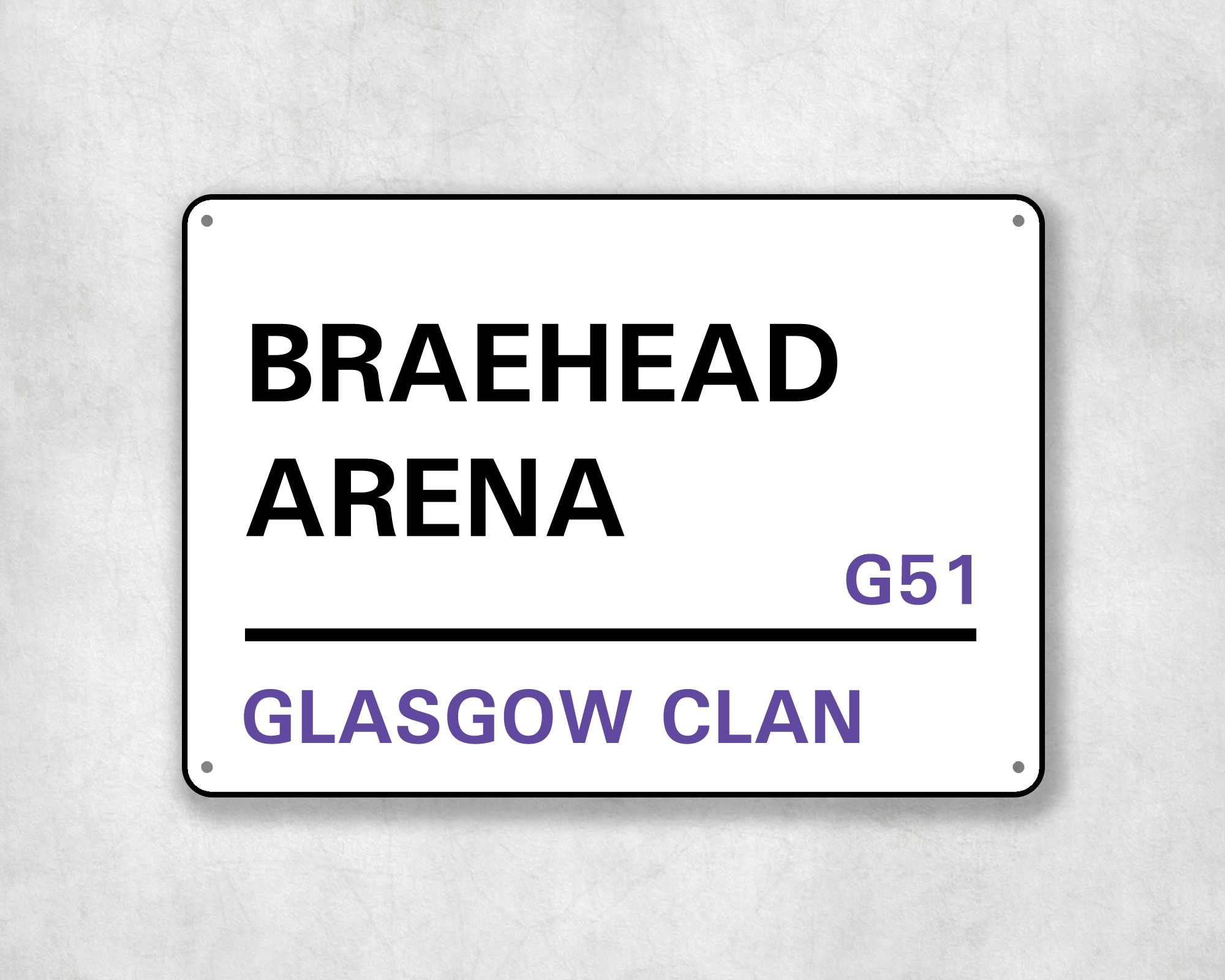 Glasgow Clan Ice Hockey Metal Street Sign