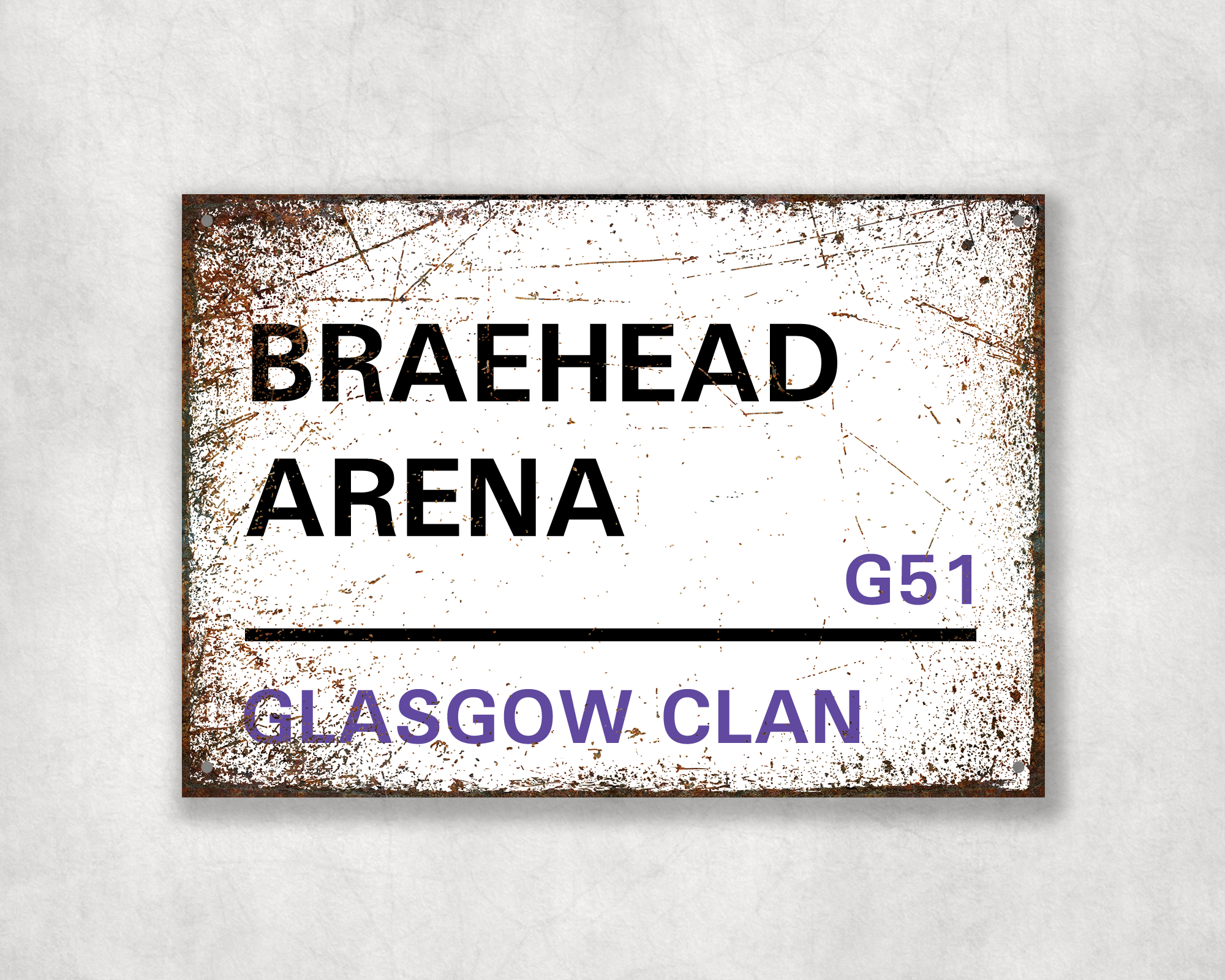 Glasgow Clan Ice Hockey Metal Street Sign