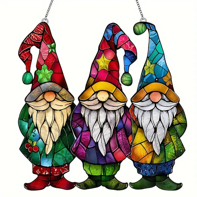 Festive Gnome Suncatcher Acrylic Hanging Ornament