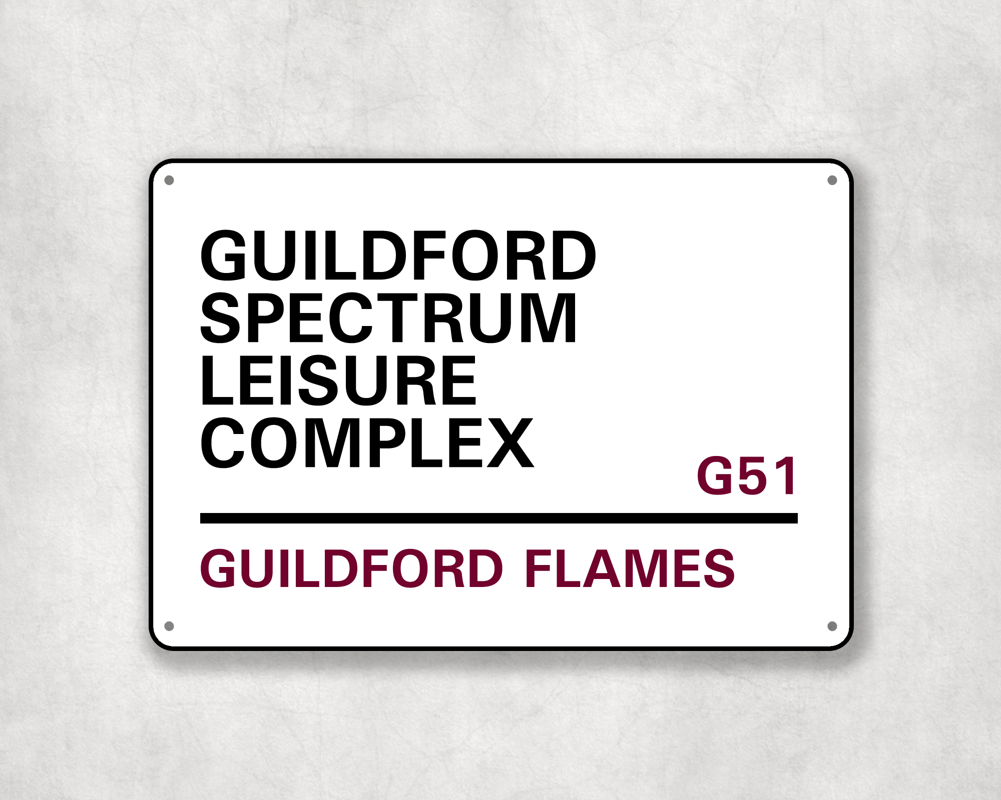 Guildford Flames Ice Hockey Metal Street Sign