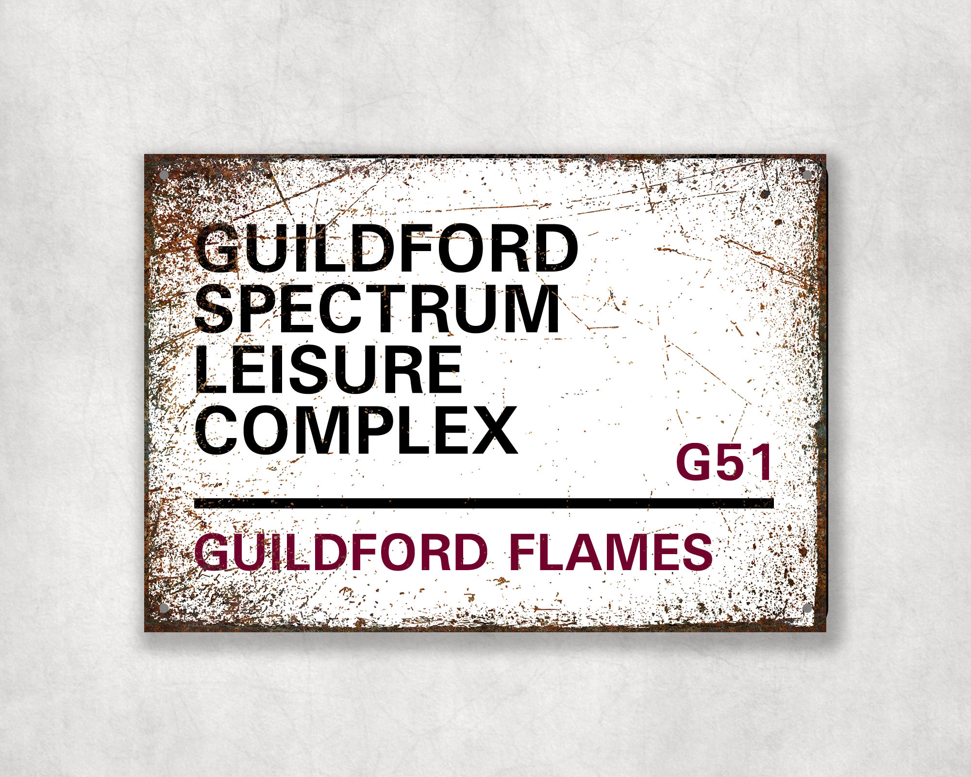 Guildford Flames Ice Hockey Metal Street Sign