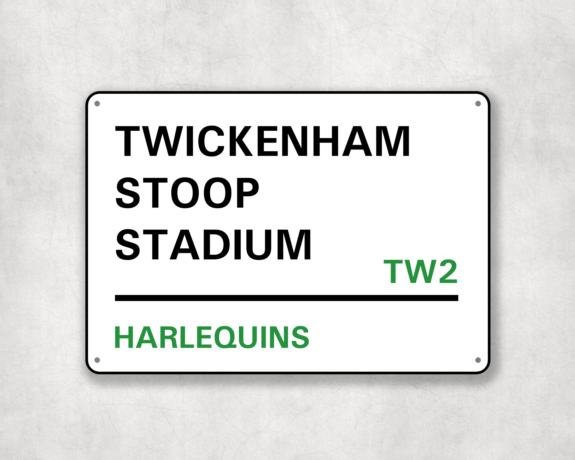 Harlequins Rugby Metal Street Sign