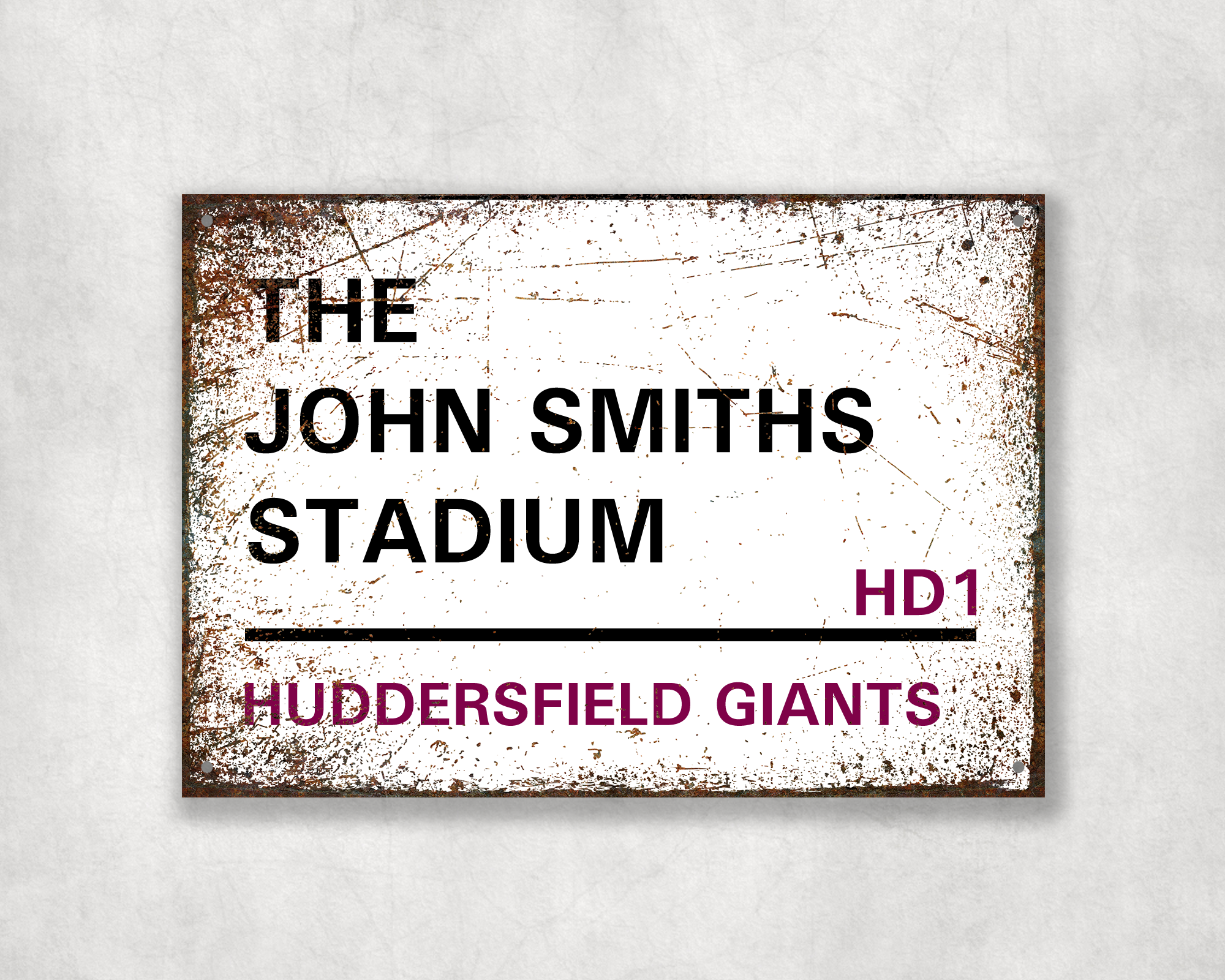 Huddersfield Giants Rugby Metal Street Sign