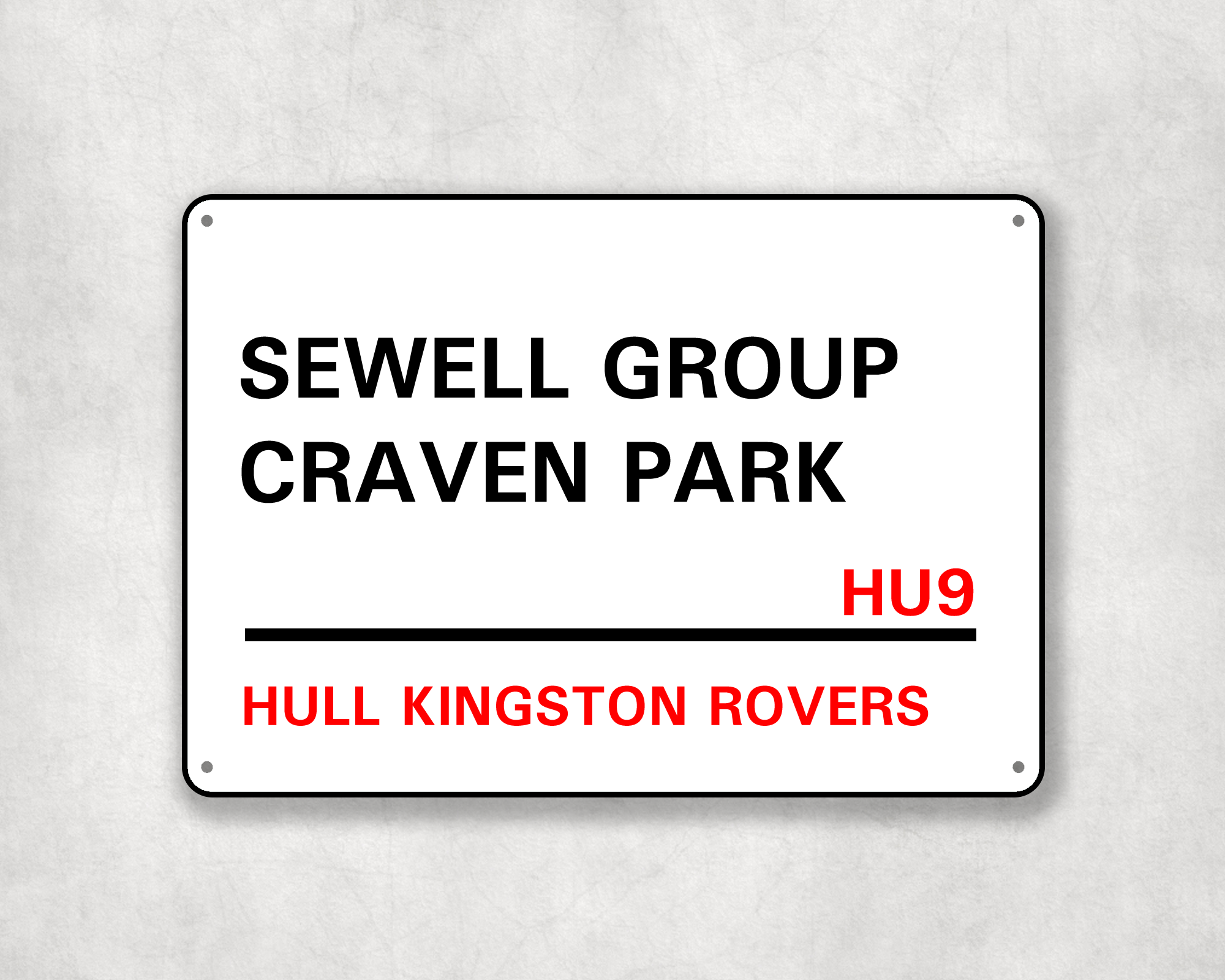 Hull Kingston Rovers Rugby Metal Street Sign