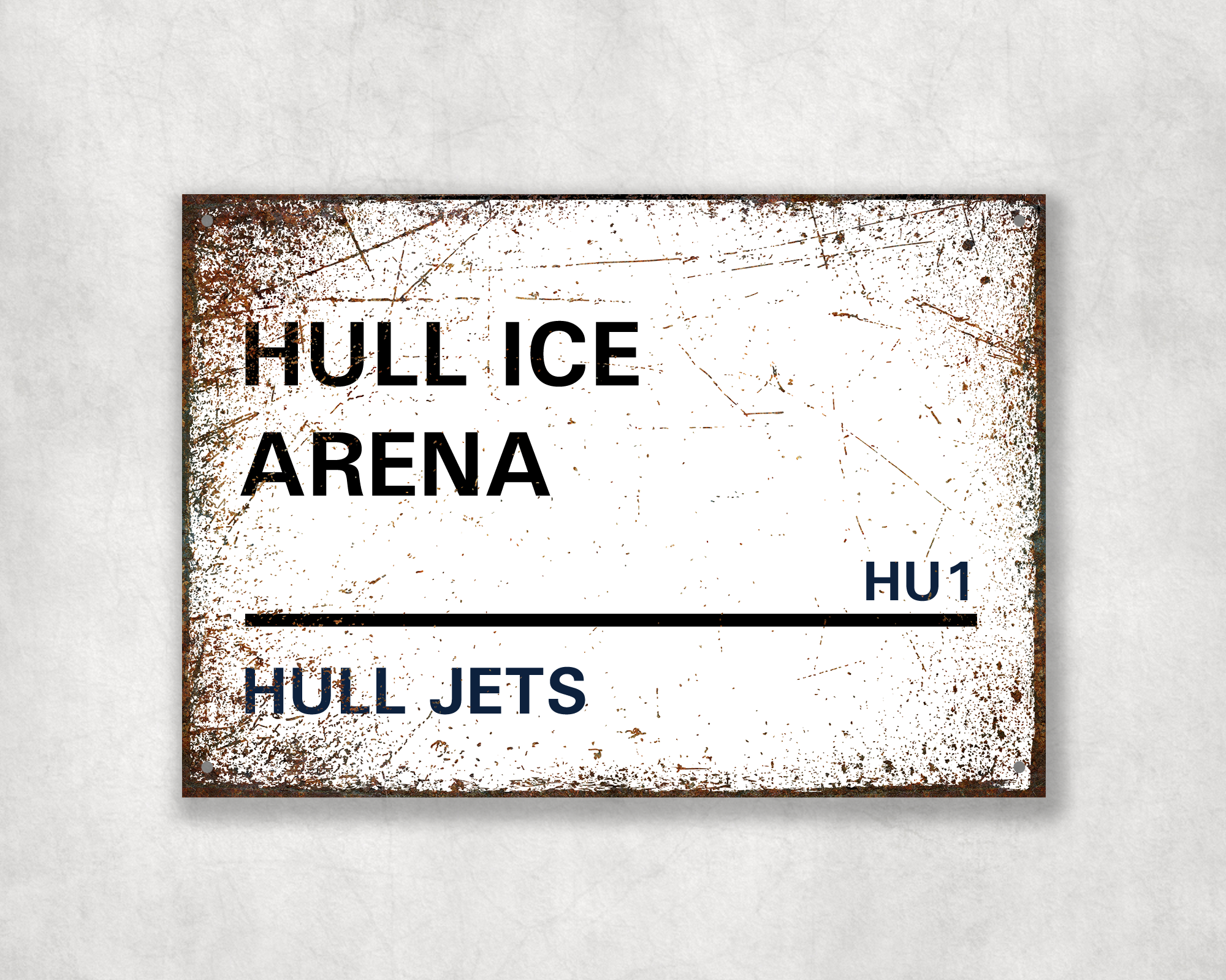 Hull Jets Ice Hockey Metal Street Sign