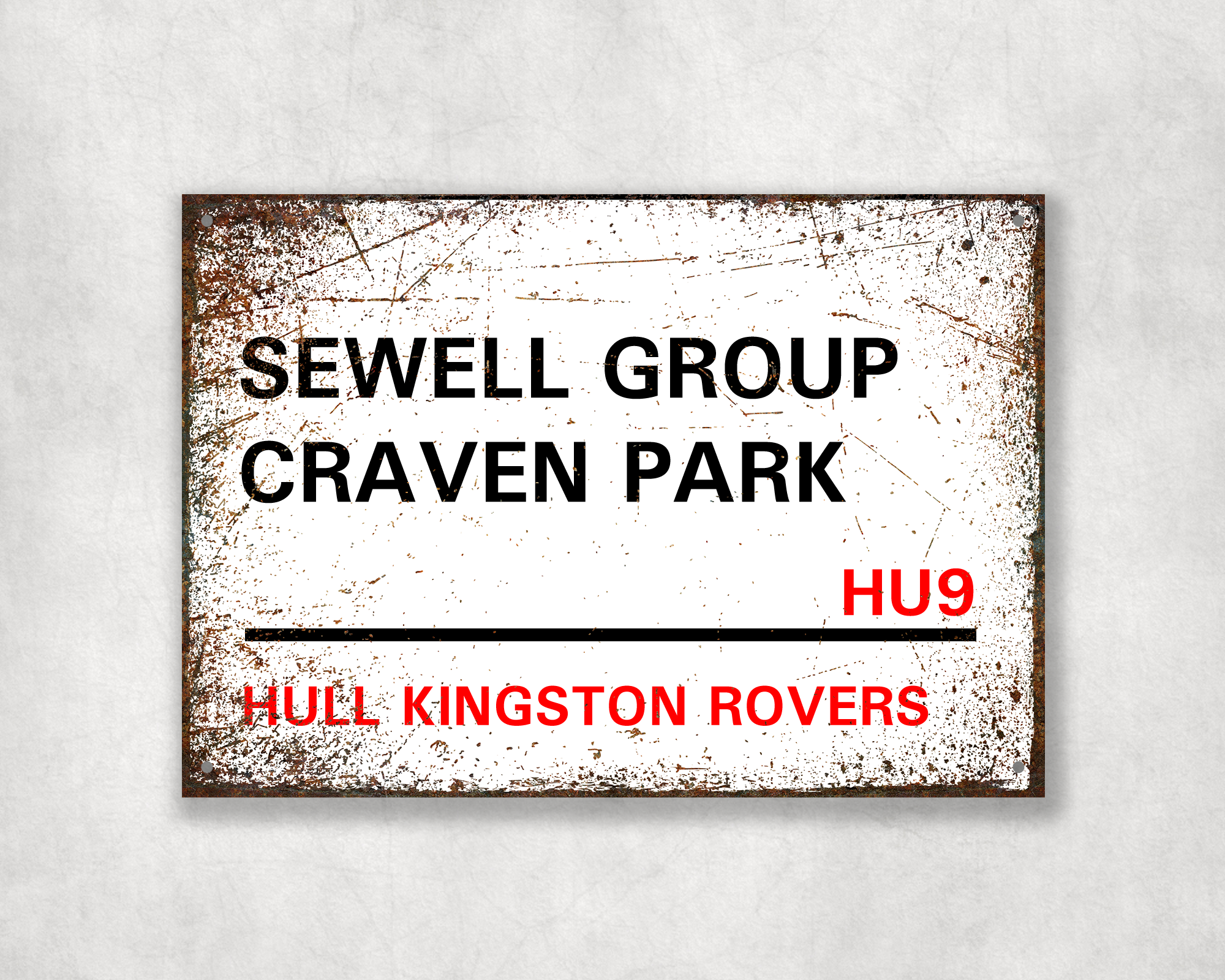 Hull Kingston Rovers Rugby Metal Street Sign