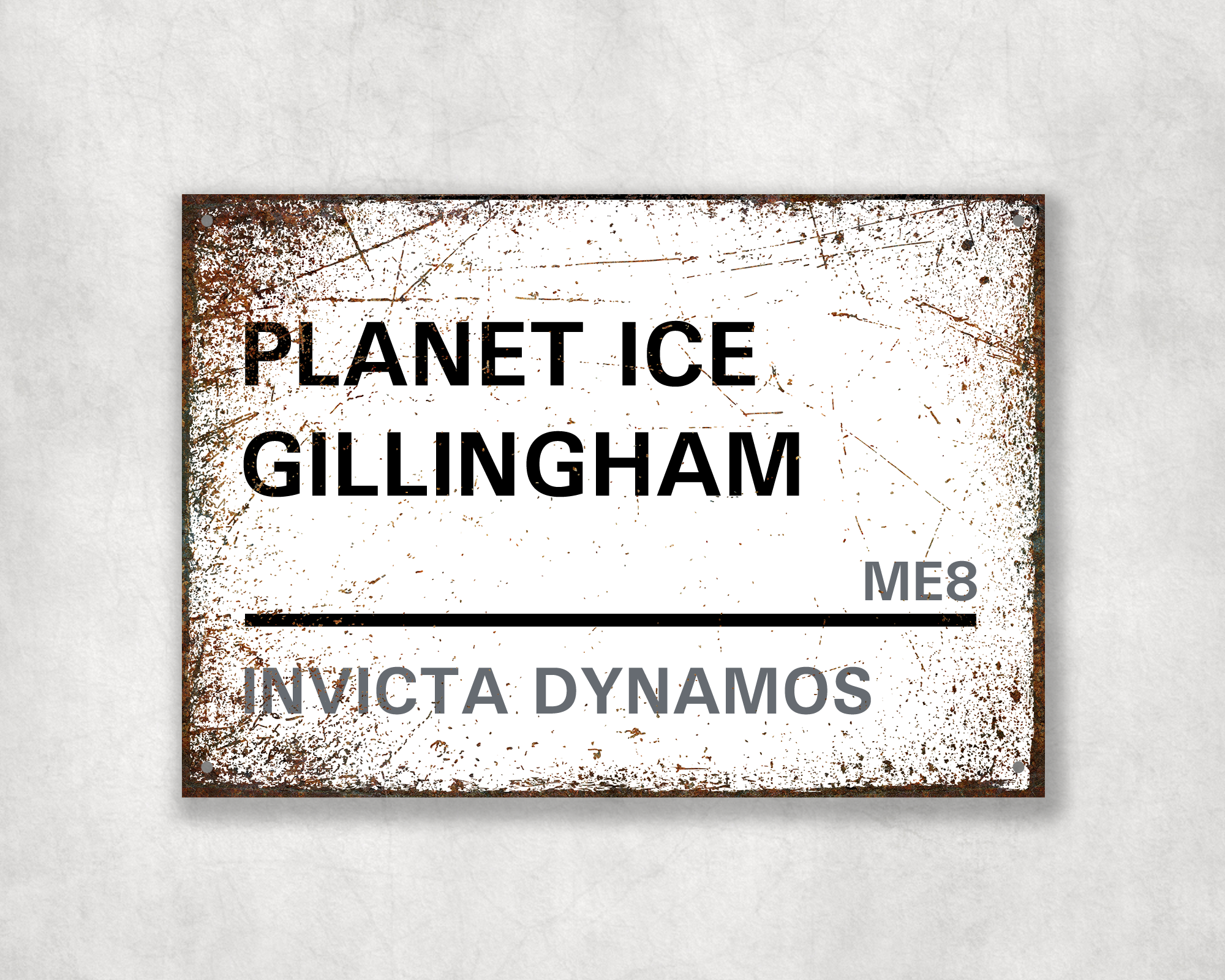 Invicta Dynamos Ice Hockey Metal Street Sign