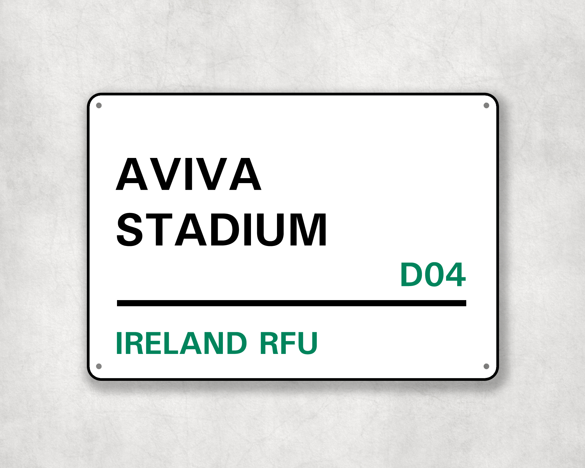 Ireland Rugby Metal Street Sign