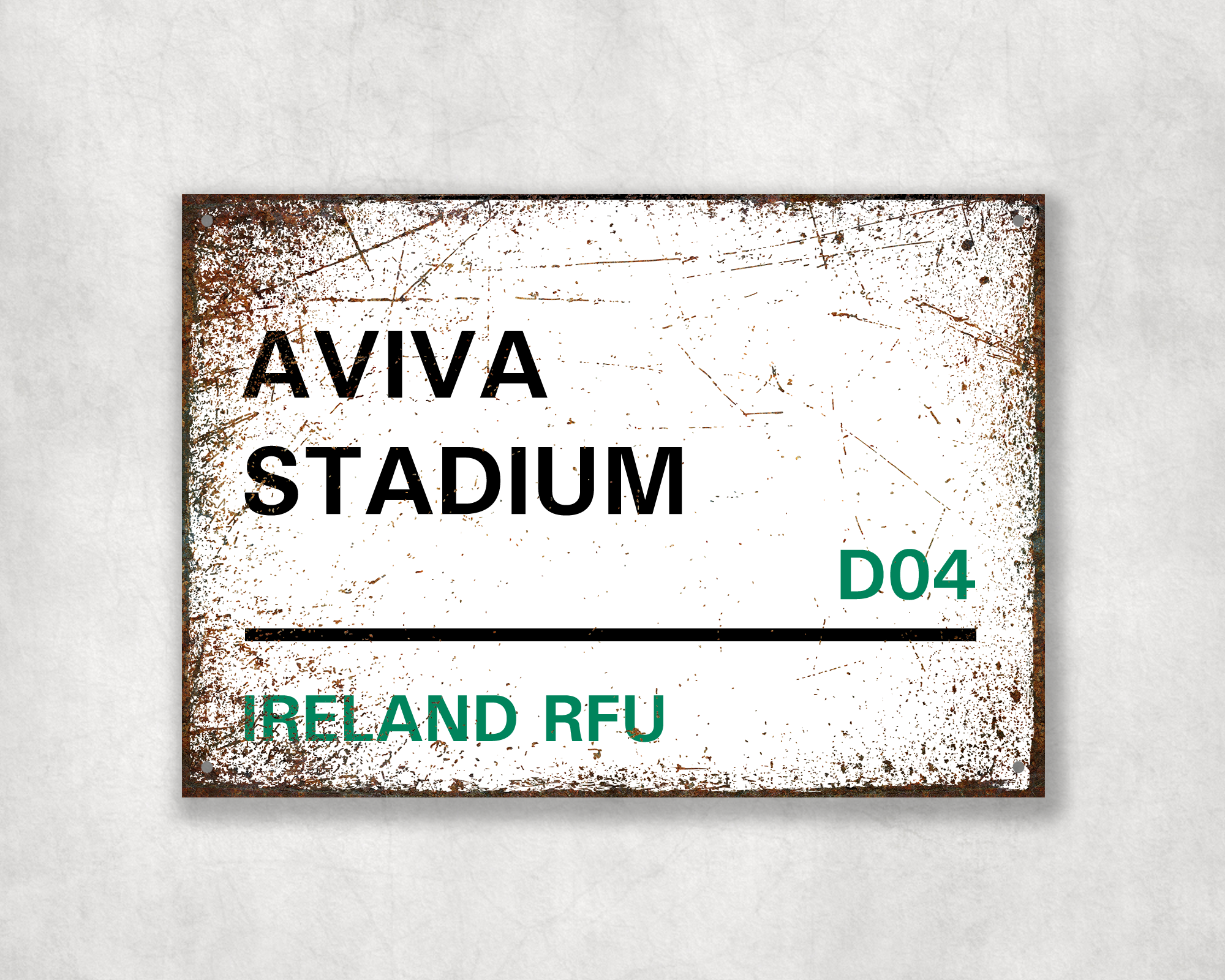 Ireland Rugby Metal Street Sign