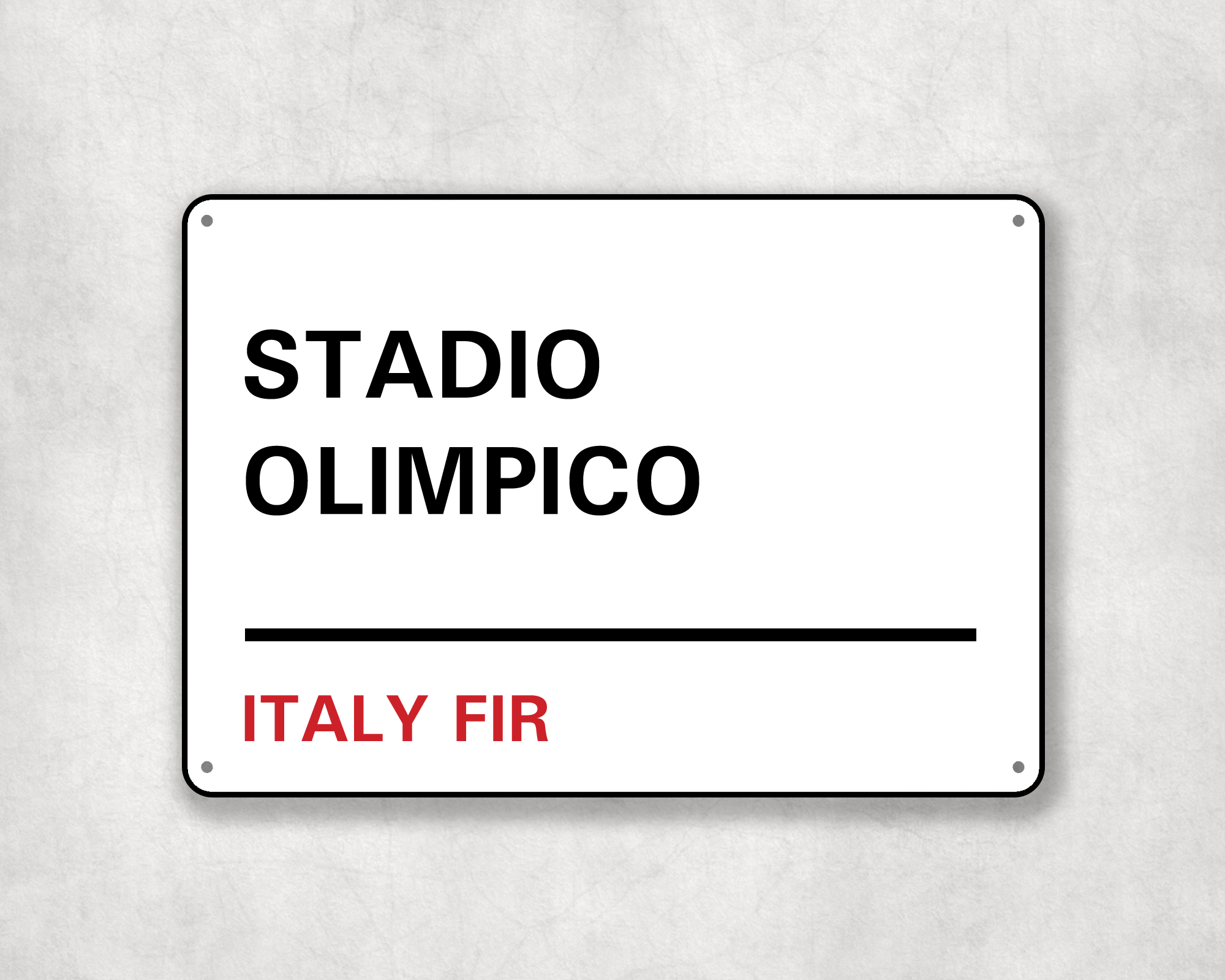 Italy Rugby Metal Street Sign