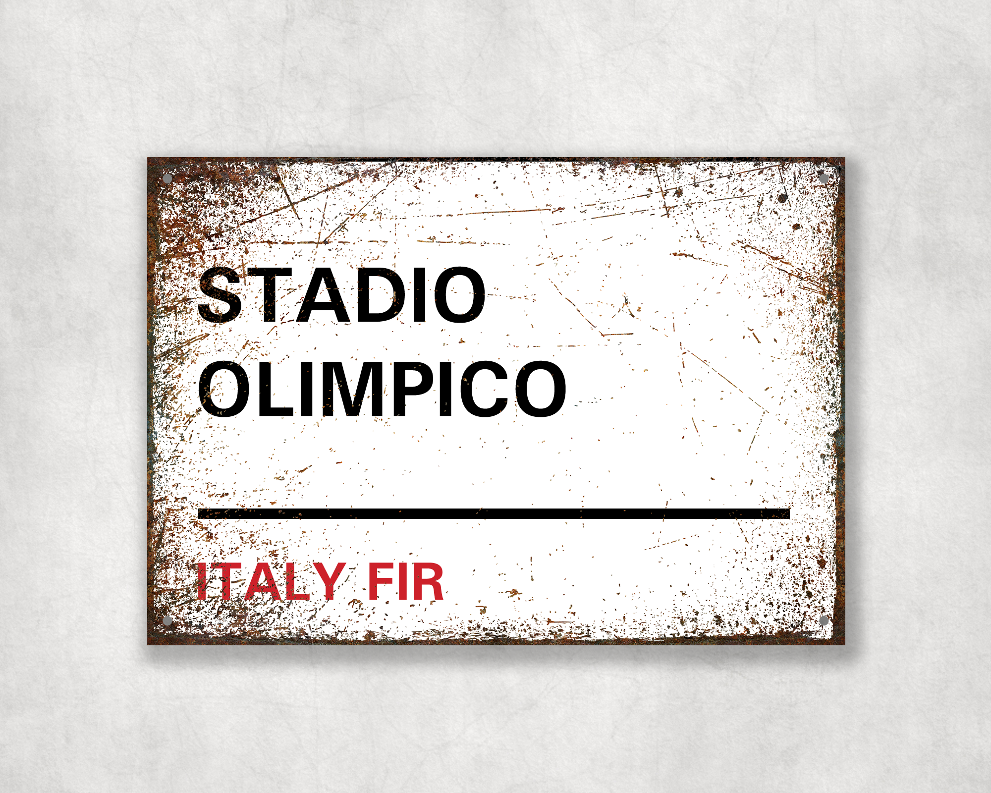 Italy Rugby Metal Street Sign