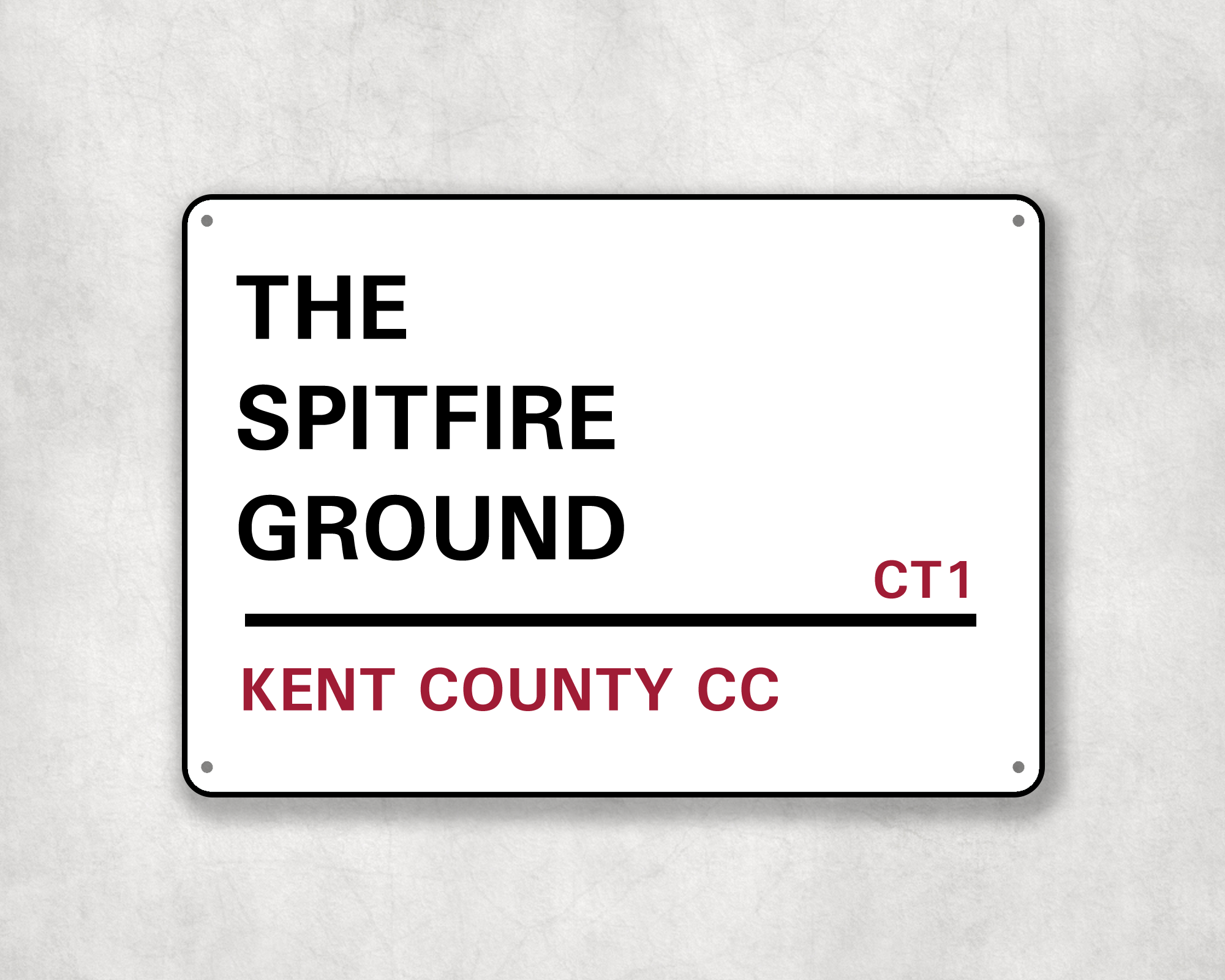 Kent County Cricket Club Metal Street Sign