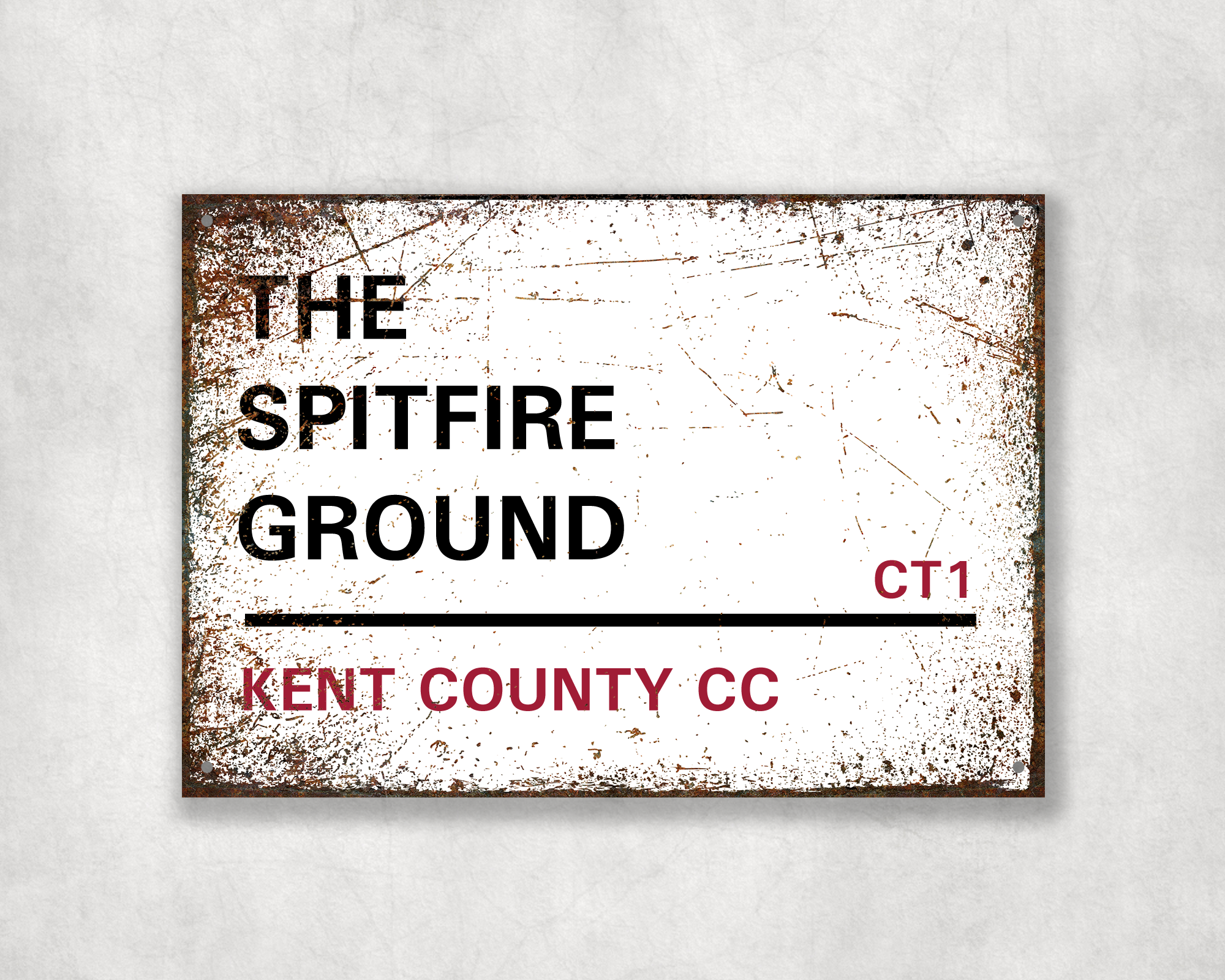 Kent County Cricket Club Metal Street Sign