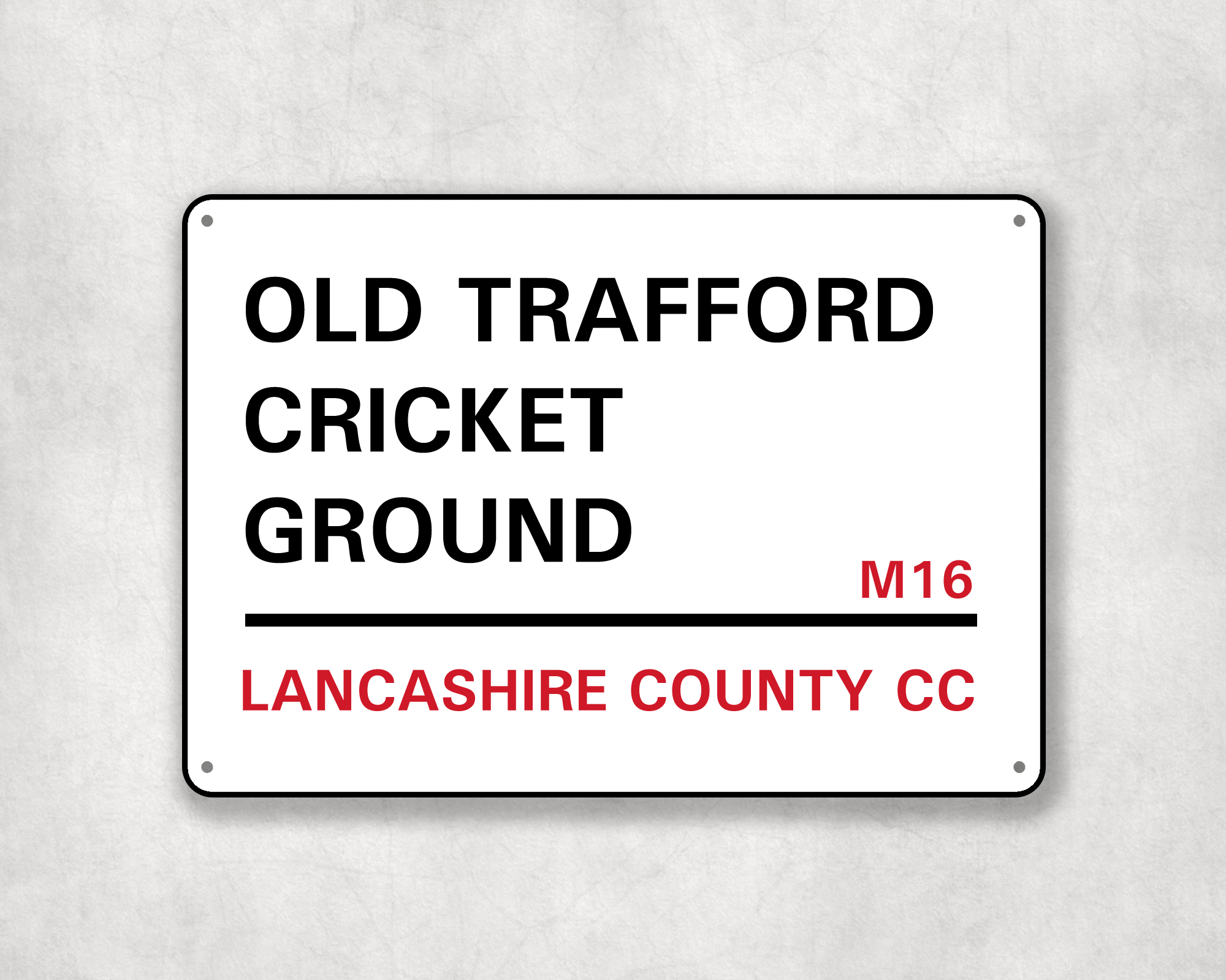 Lancashire County Cricket Club Metal Street Sign