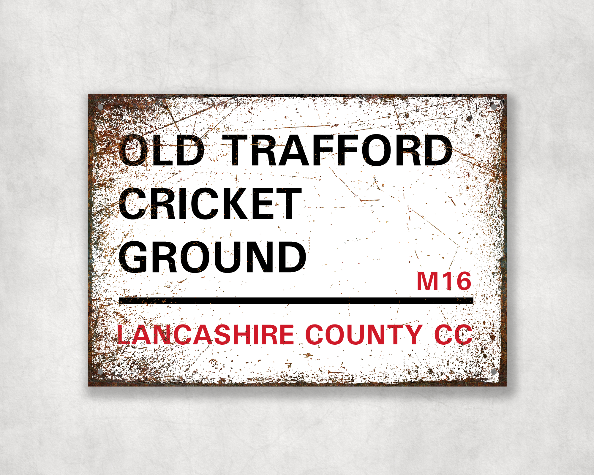 Lancashire County Cricket Club Metal Street Sign