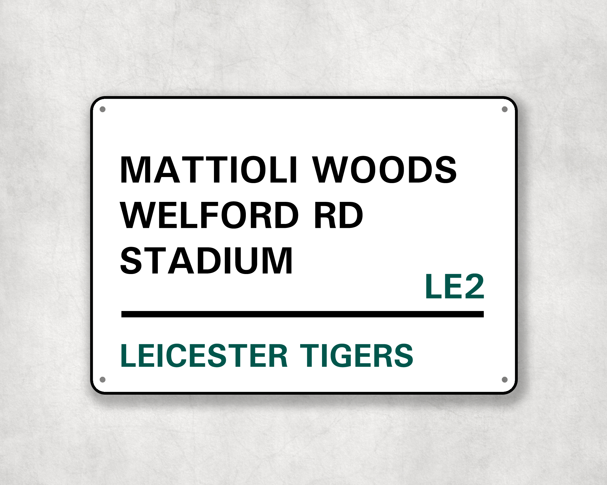 Leicester Tigers Rugby Metal Street Sign