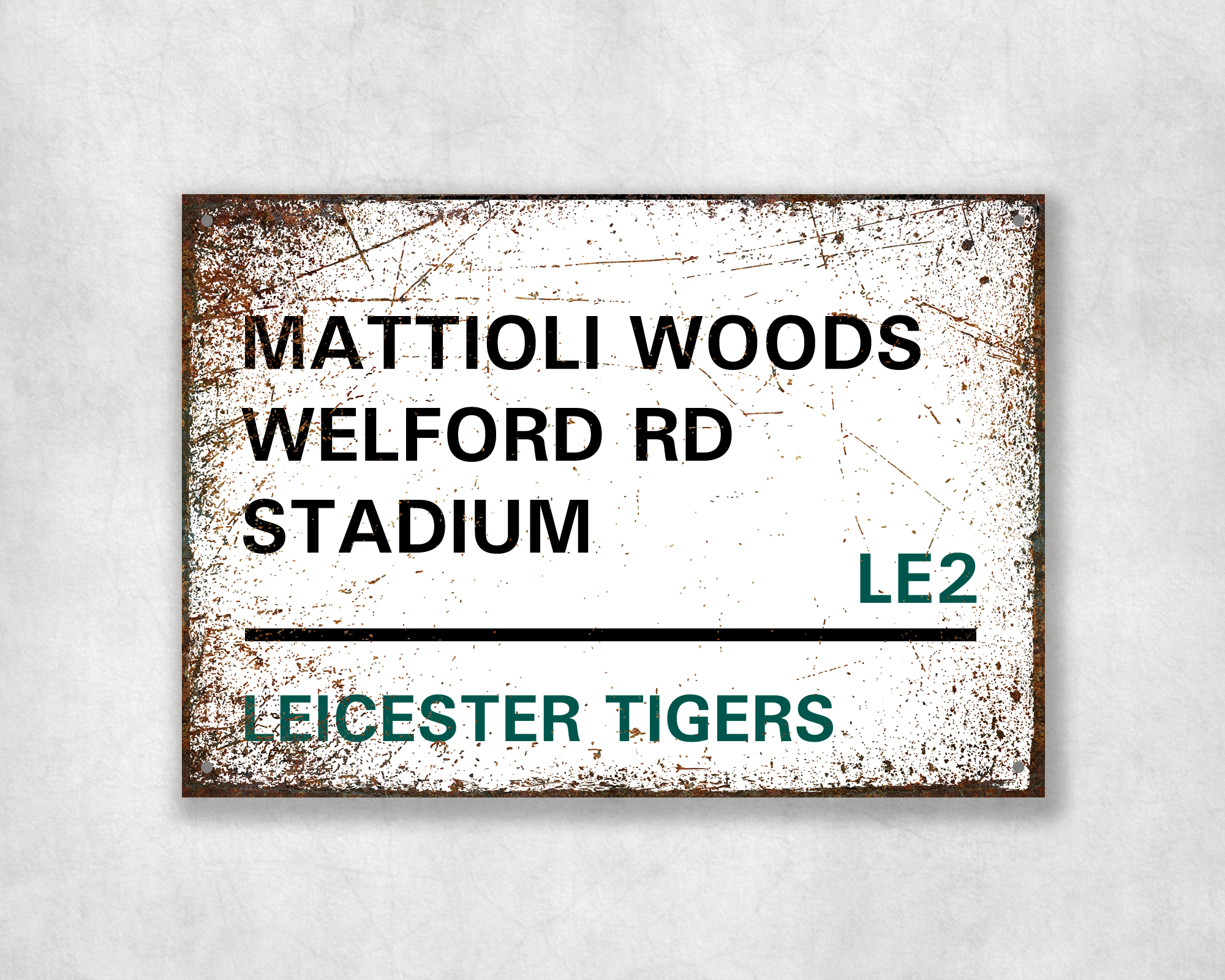 Leicester Tigers Rugby Metal Street Sign