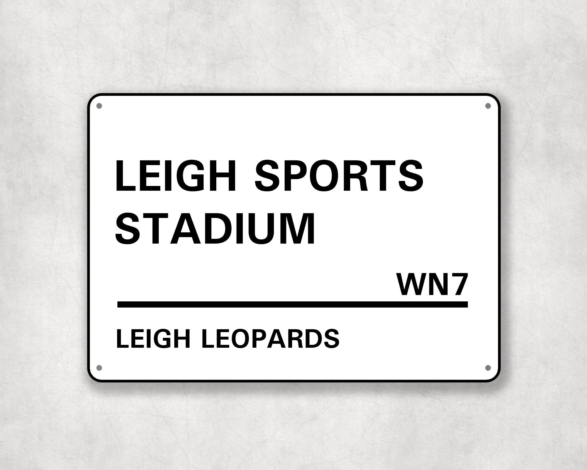 Leigh Leopards Rugby Metal Street Sign