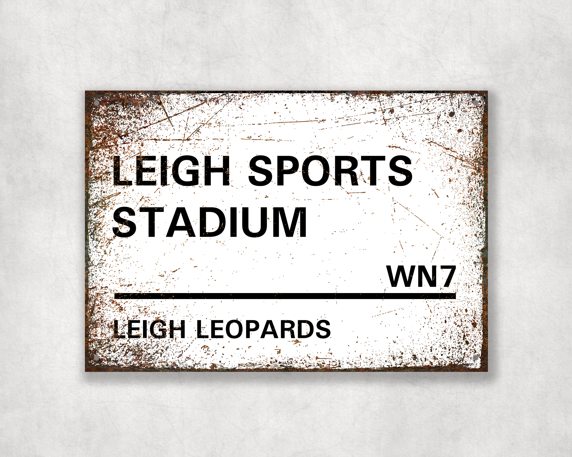 Leigh Leopards Rugby Metal Street Sign