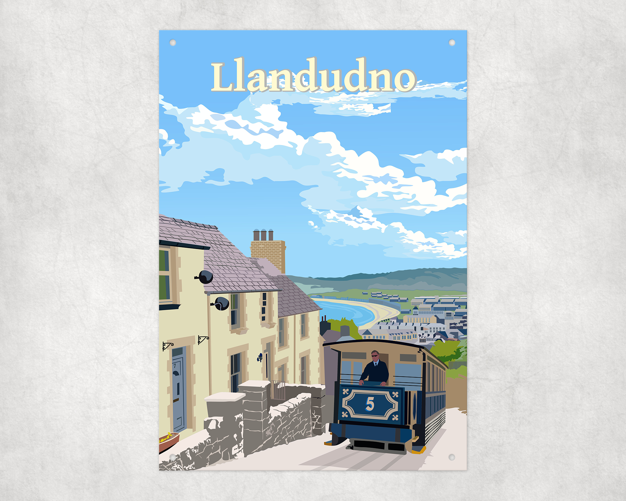 Llandudno Tram Metal Sign