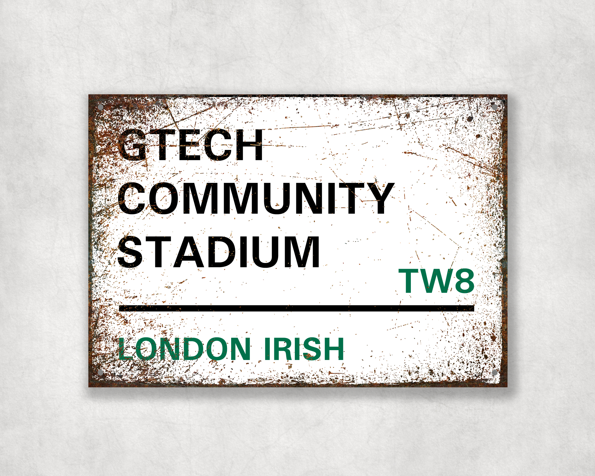 London Irish Rugby Metal Street Sign