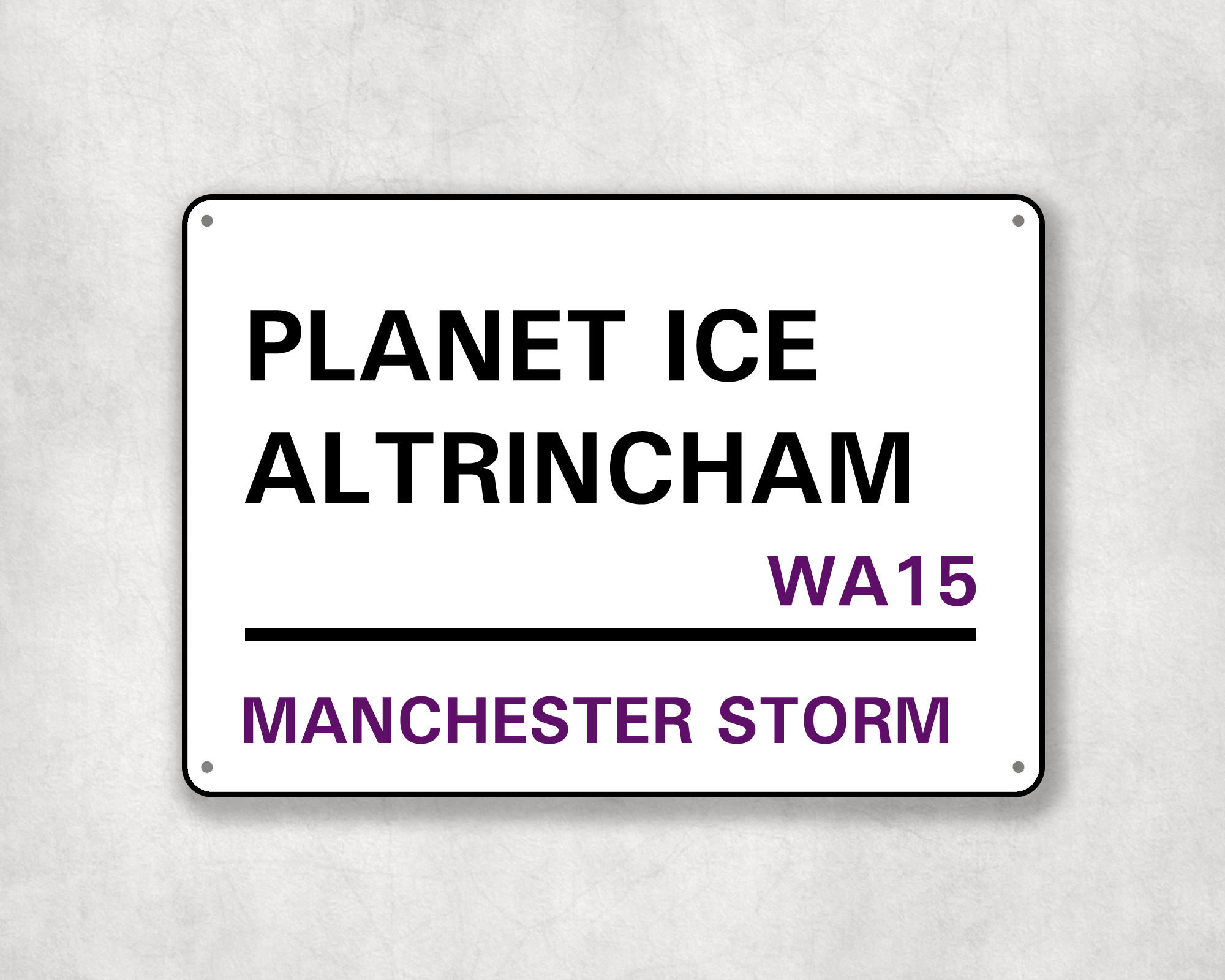 Manchester Storm Ice Hockey Metal Street Sign