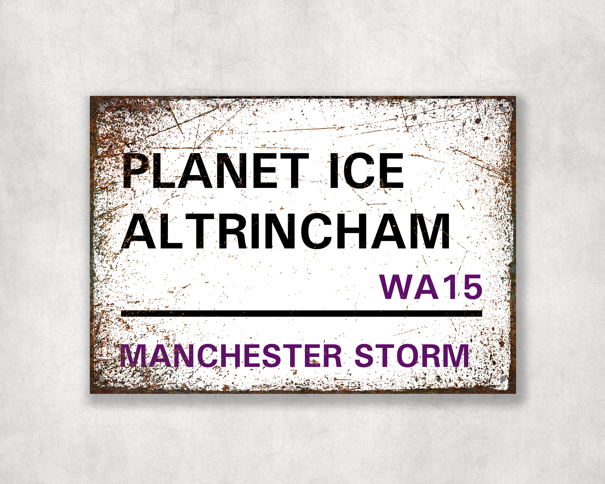 Manchester Storm Ice Hockey Metal Street Sign