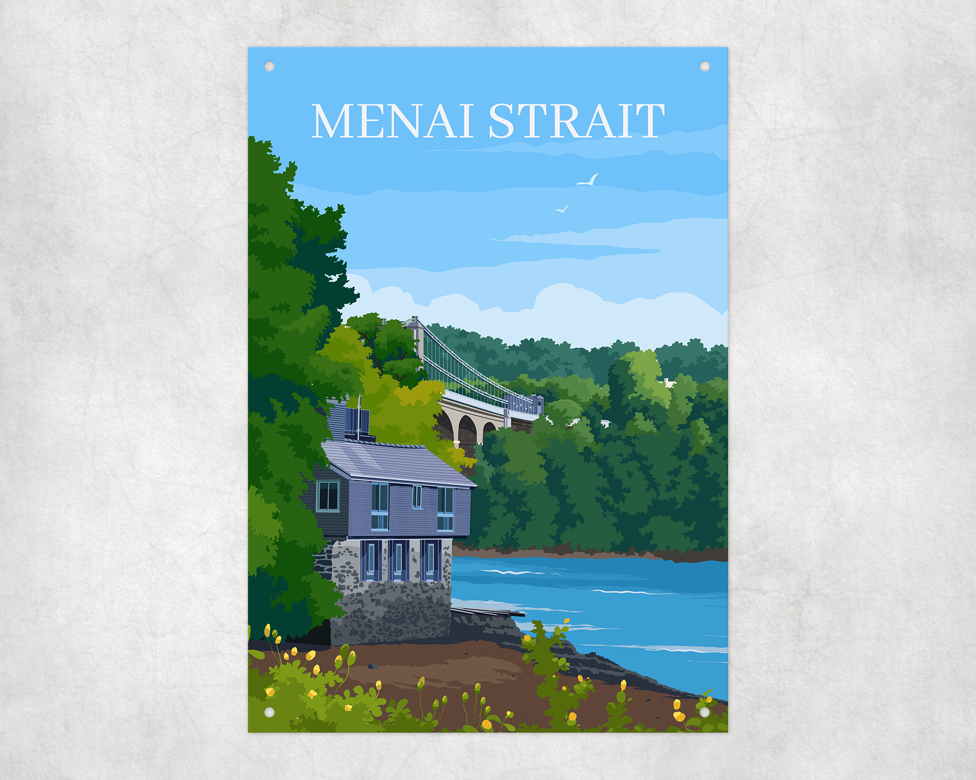 Menai Strait Metal Sign