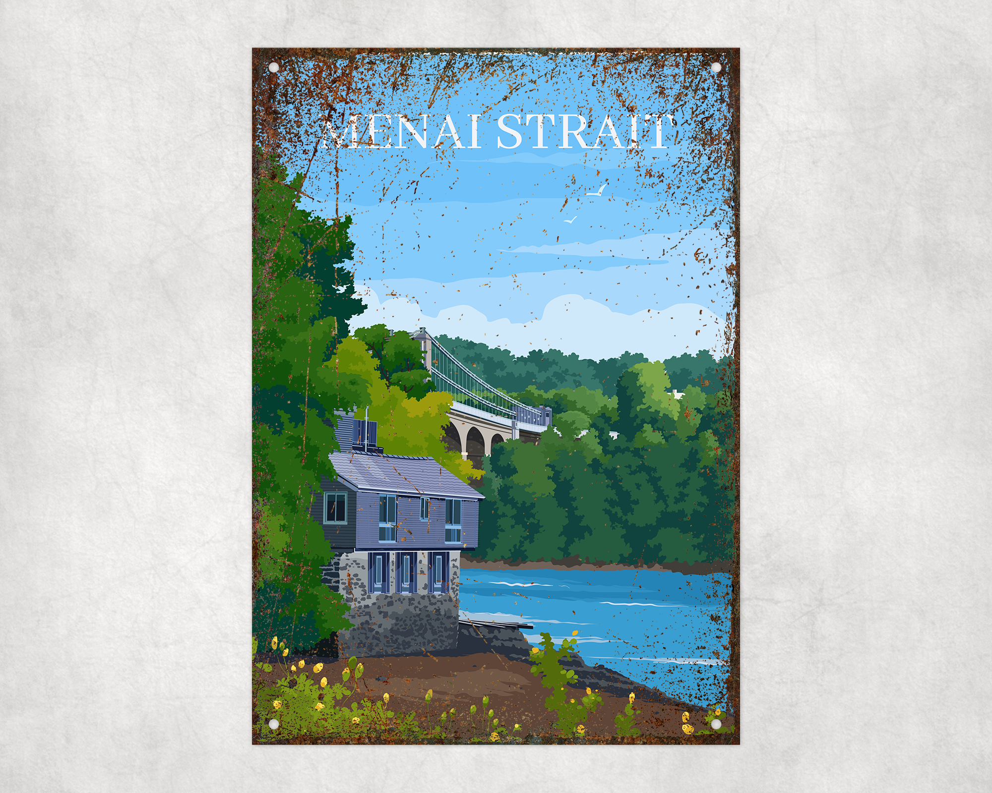 Menai Strait Metal Sign