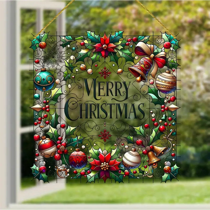 Merry Christmas Suncatcher Acrylic Hanging Ornament