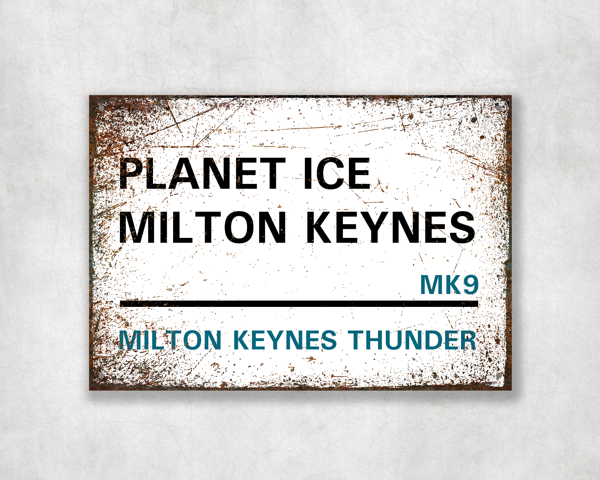 Milton Keynes Thunder Ice Hockey Metal Street Sign