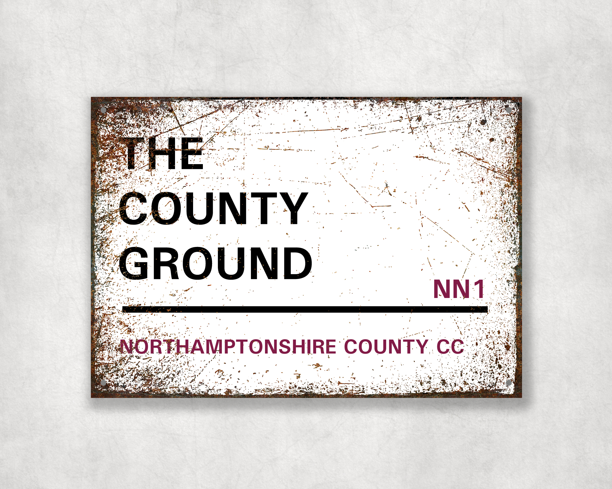 Northamptonshire County Cricket Club Metal Street Sign