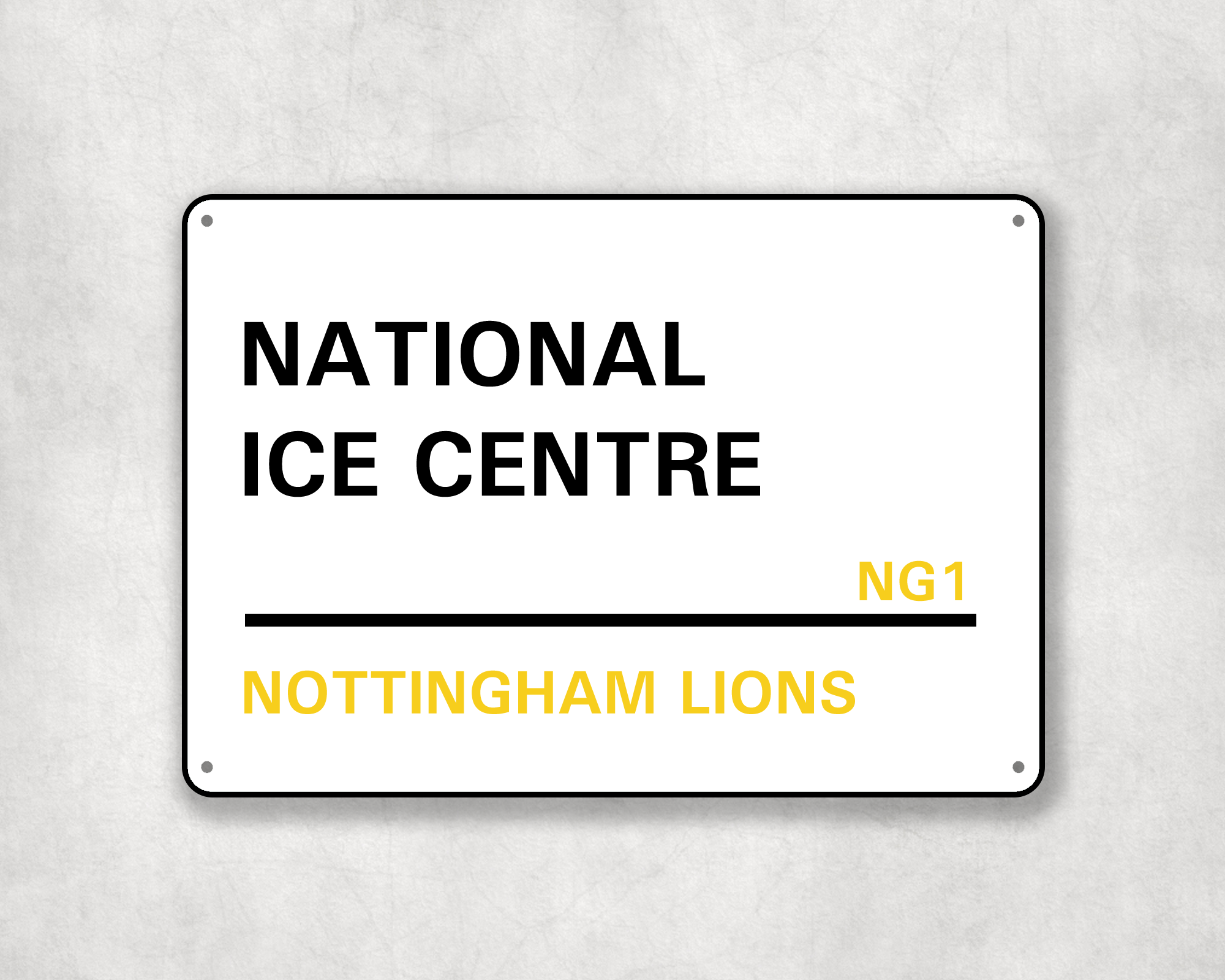 Nottingham Lions Ice Hockey Metal Street Sign