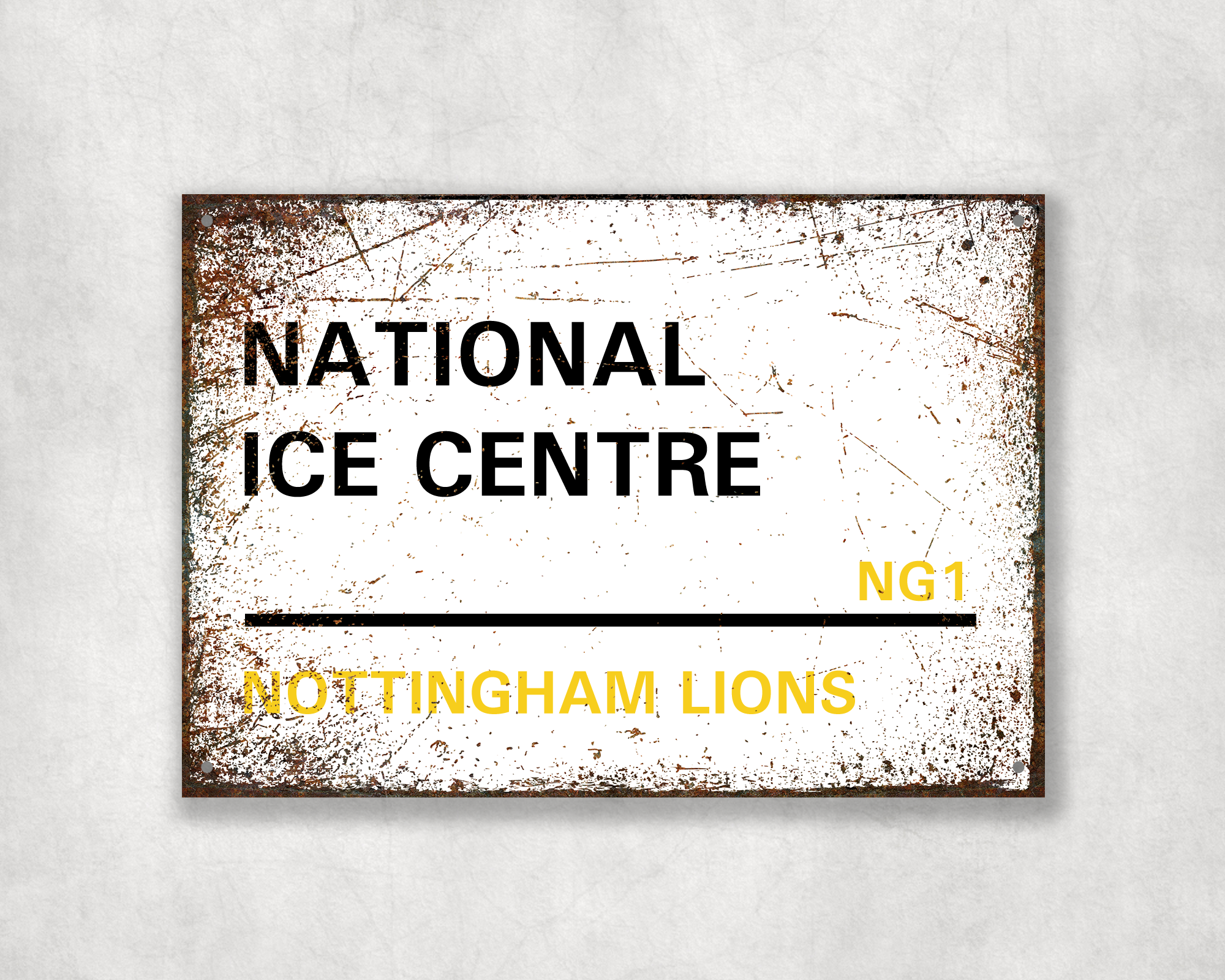 Nottingham Lions Ice Hockey Metal Street Sign